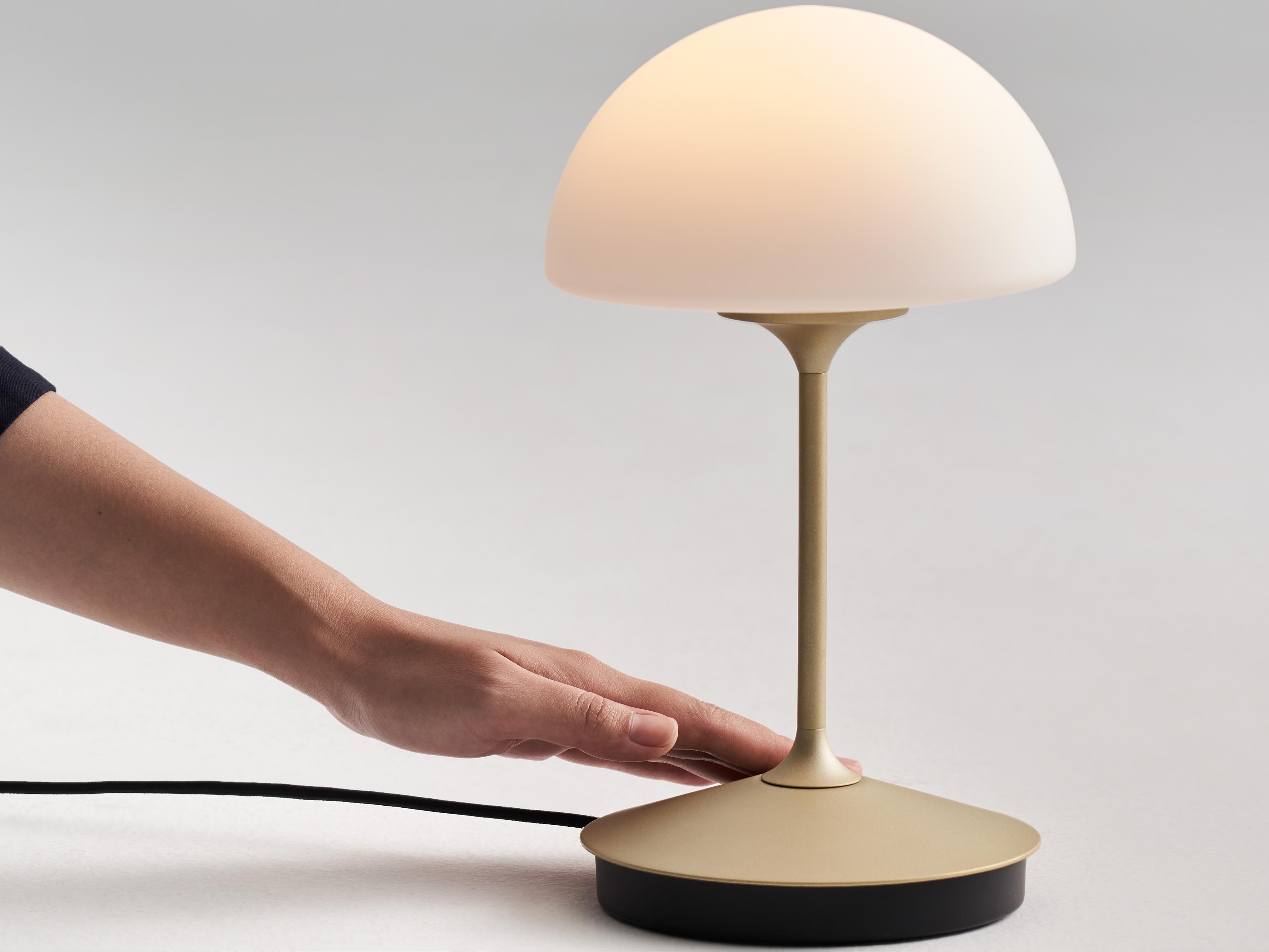 Seed Design Pensee Matt Opal Glass Champagne Gold LED Table Lamp