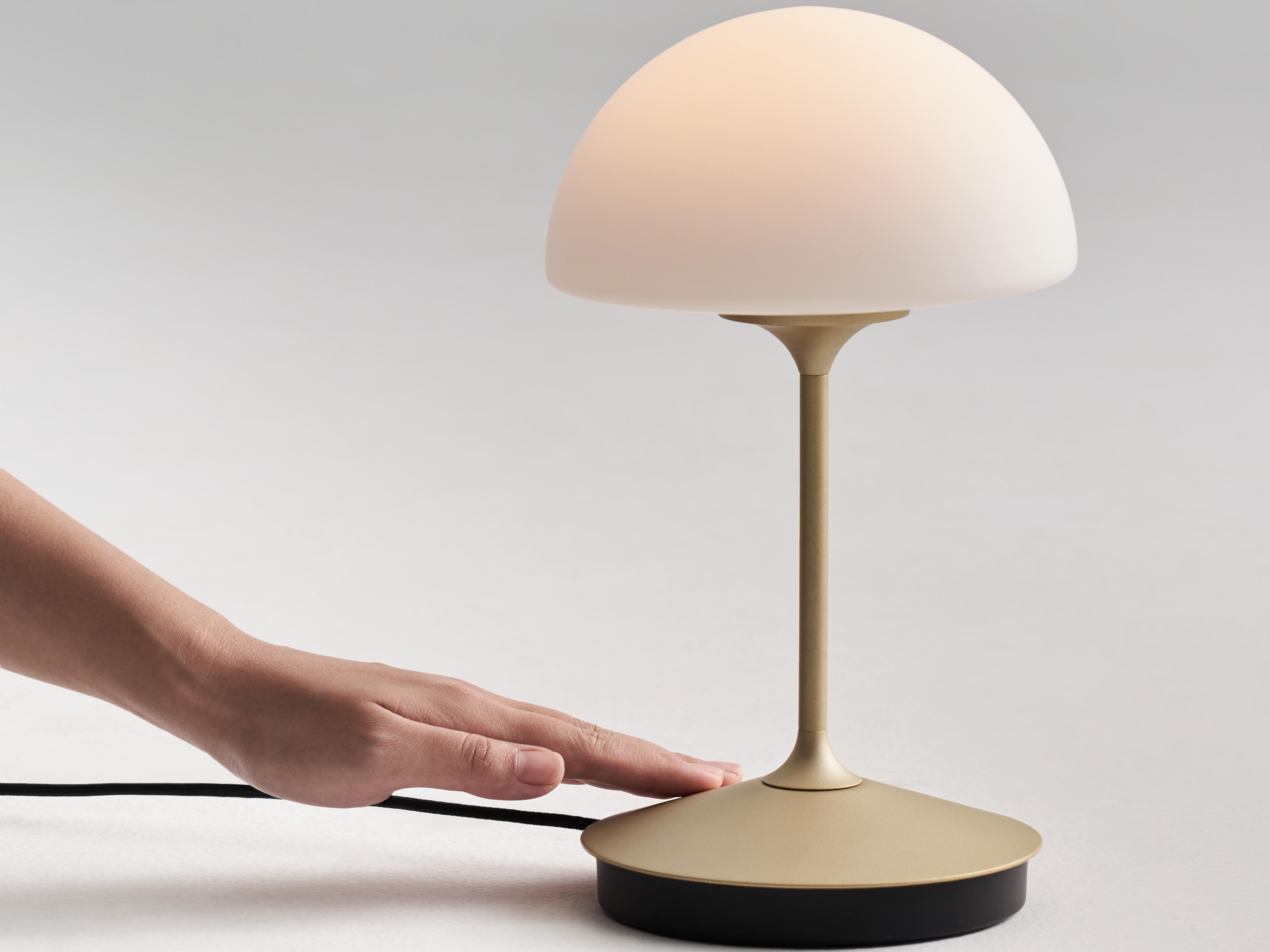 Seed Design Pensee Matt Opal Glass Champagne Gold LED Table Lamp