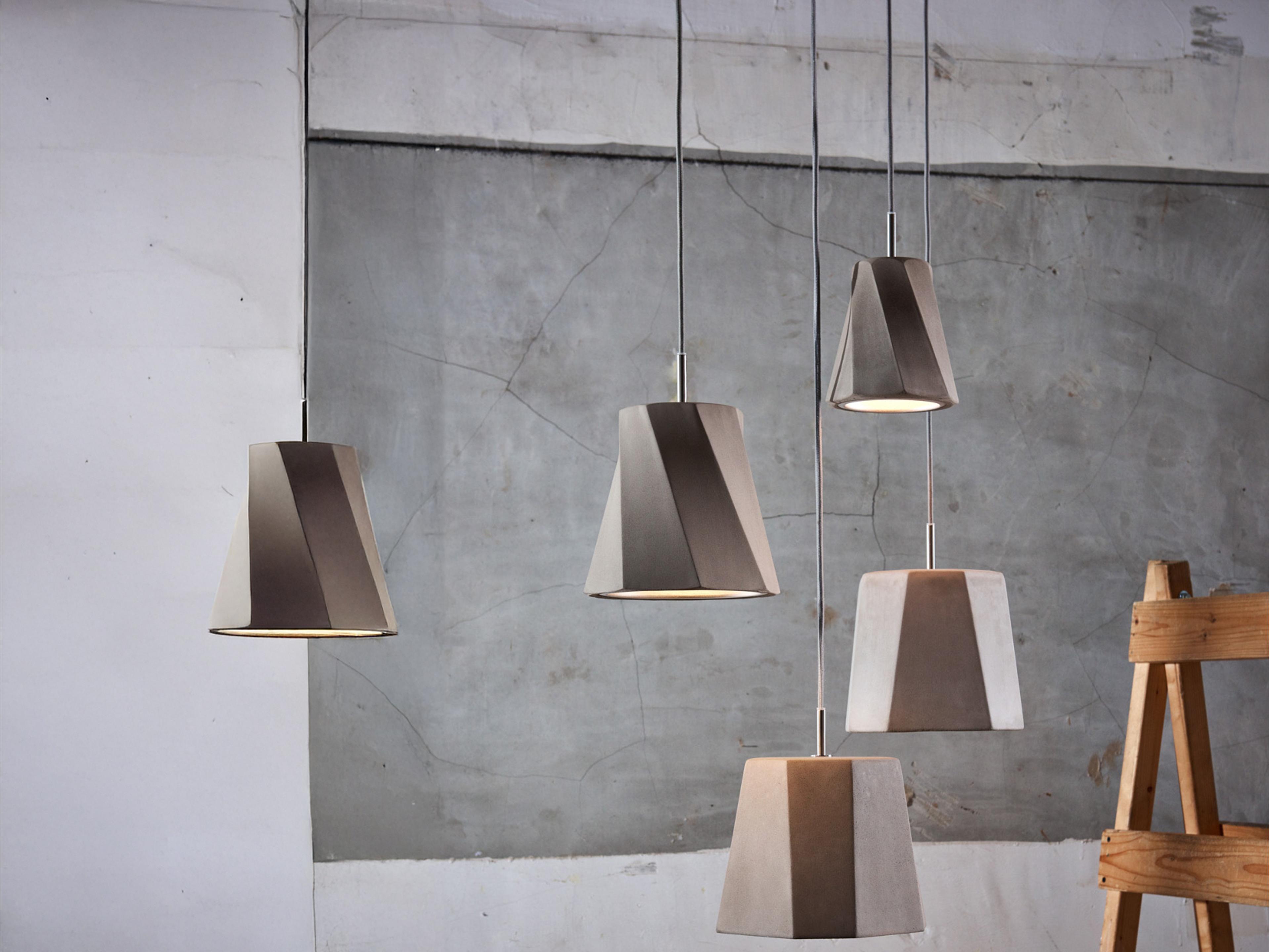 Seed Design Castle Concrete Gray Geometric Mini Pendant