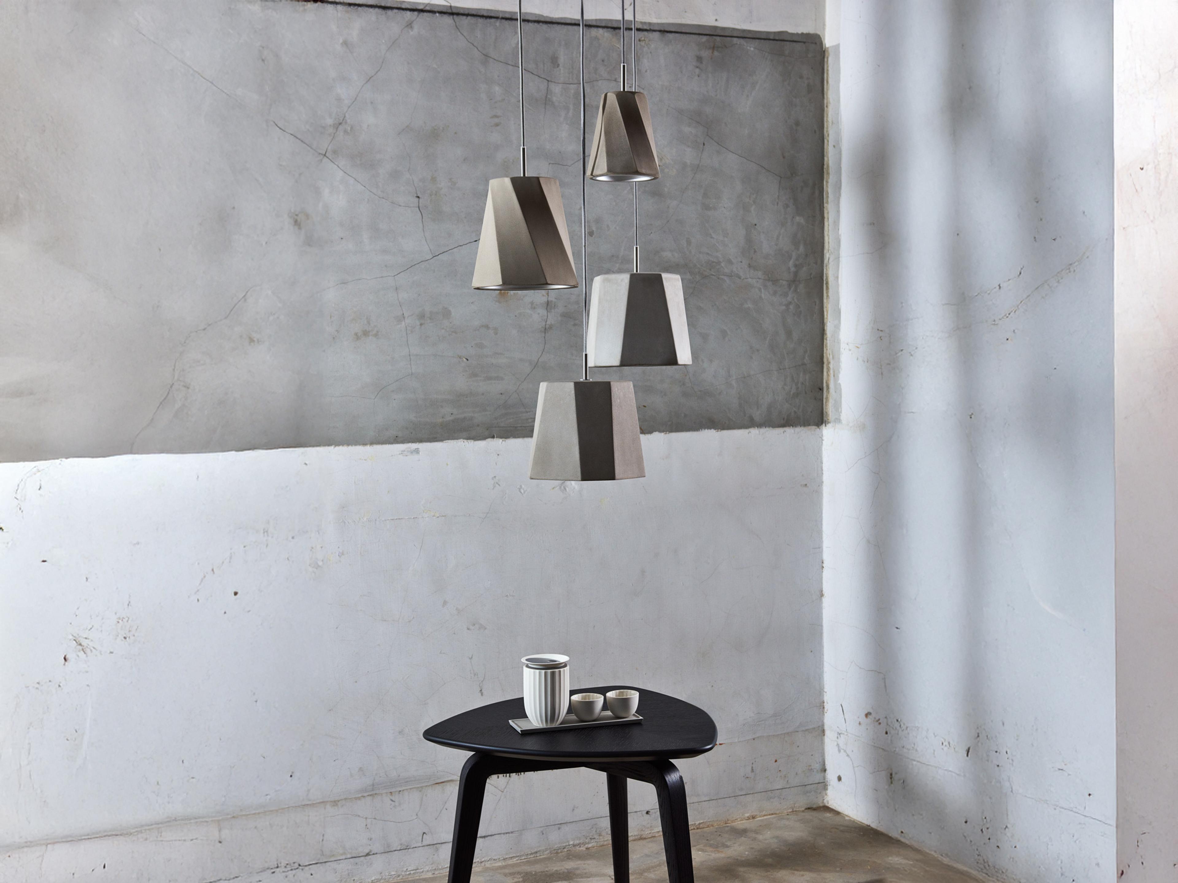 Seed Design Castle Concrete Gray Geometric Mini Pendant