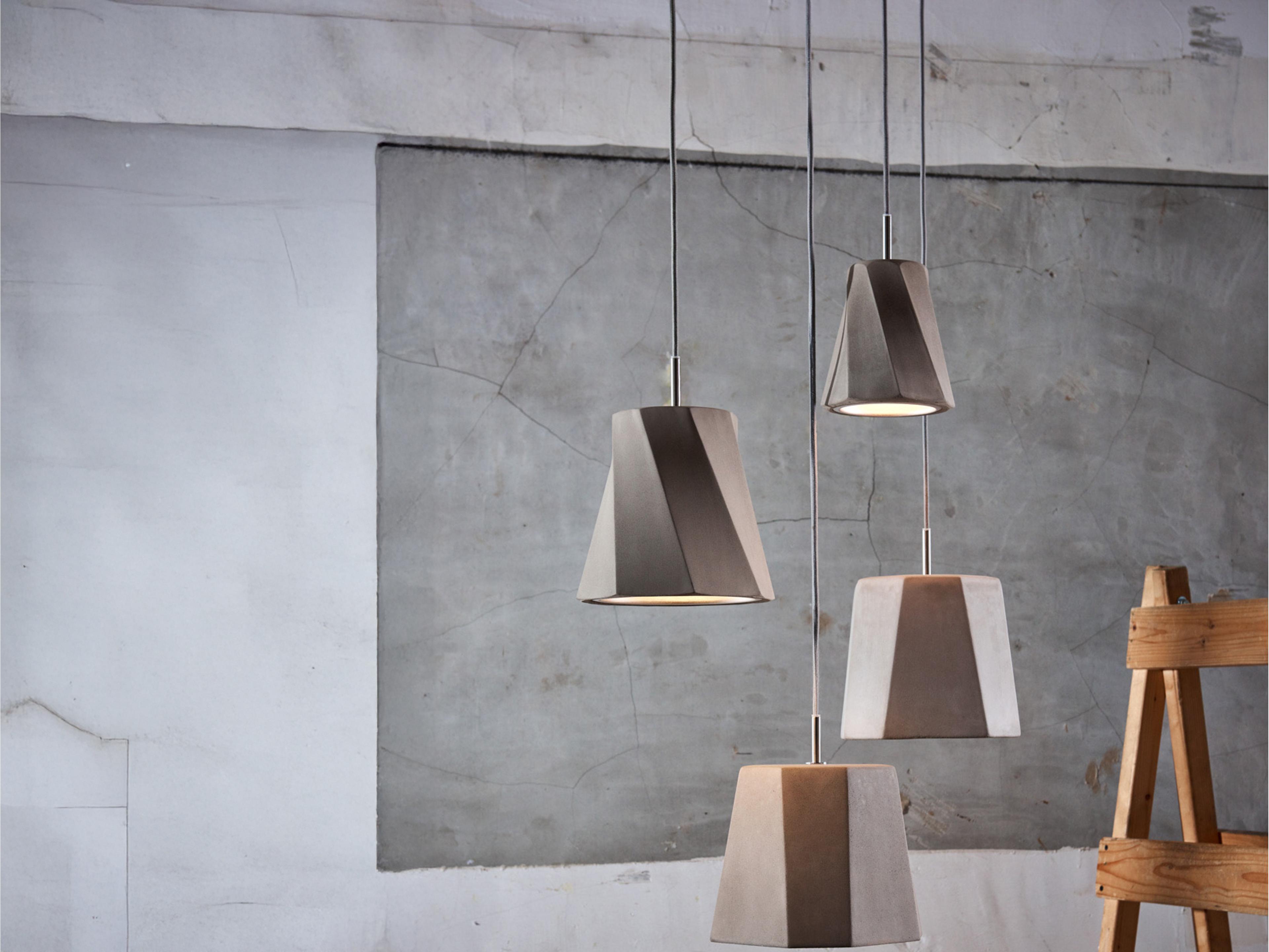 Seed Design Castle Concrete Gray Geometric Mini Pendant