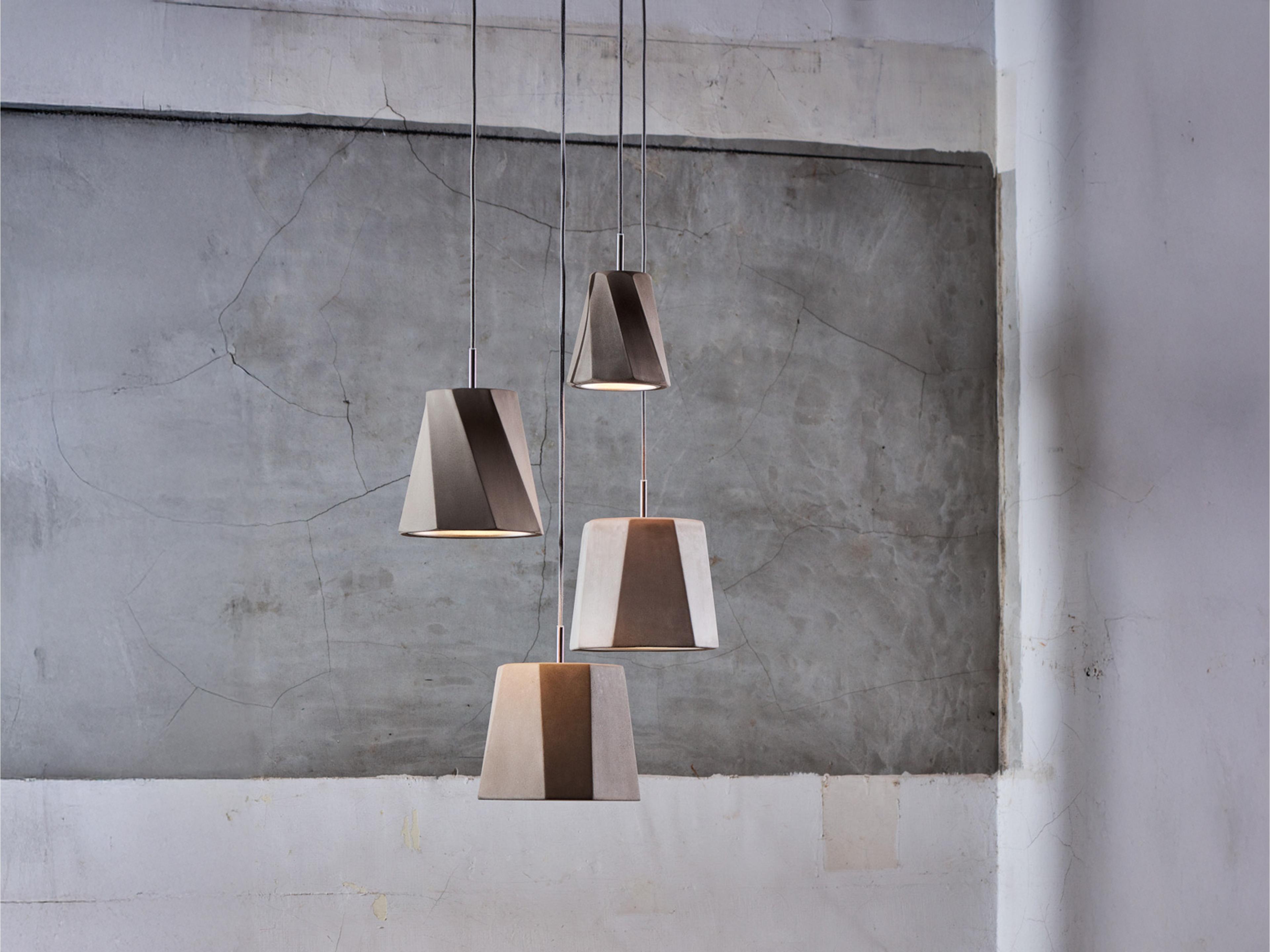 Seed Design Castle Concrete Gray Geometric Mini Pendant