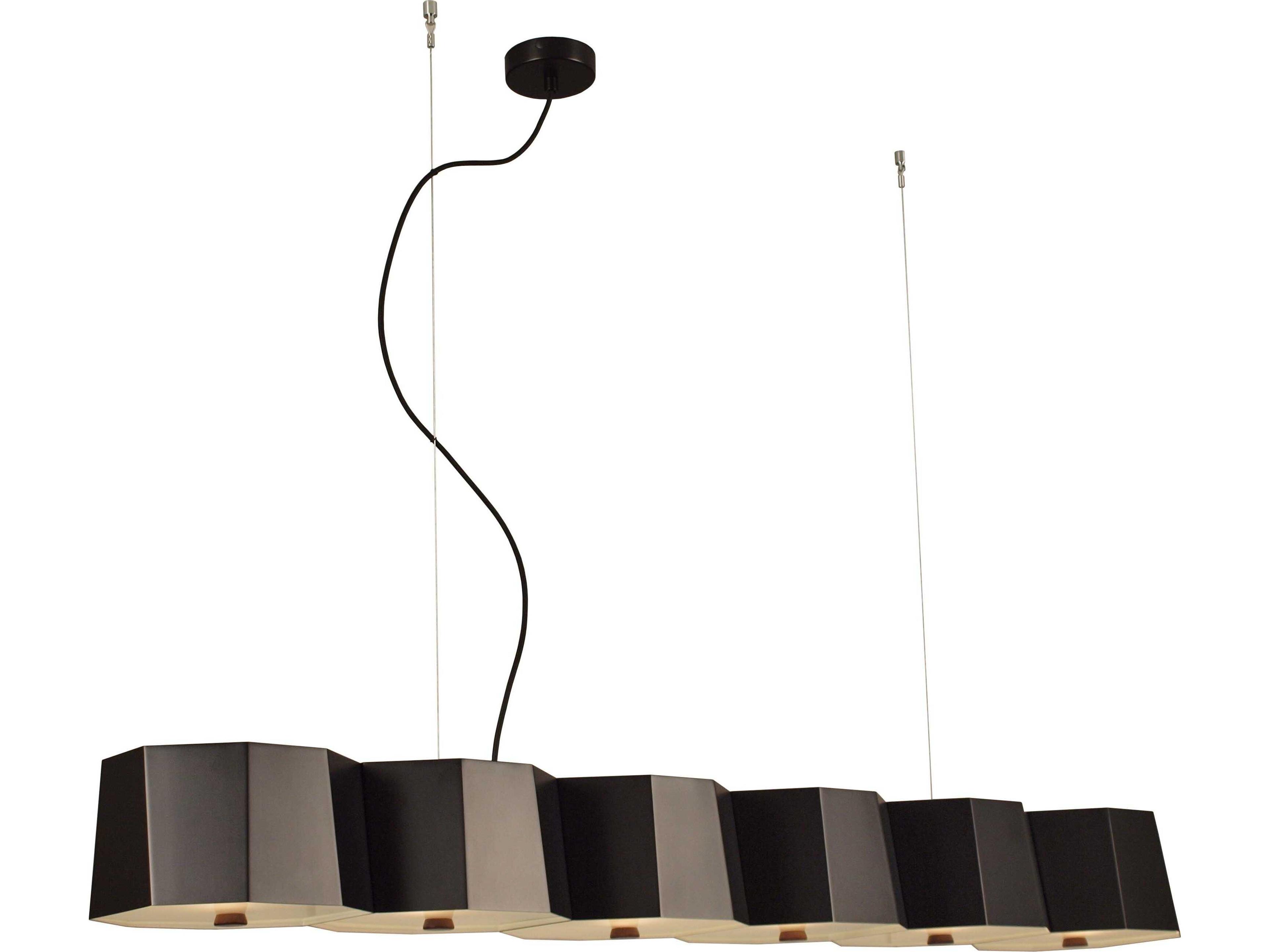 Zhe Black Linear Island Pendant