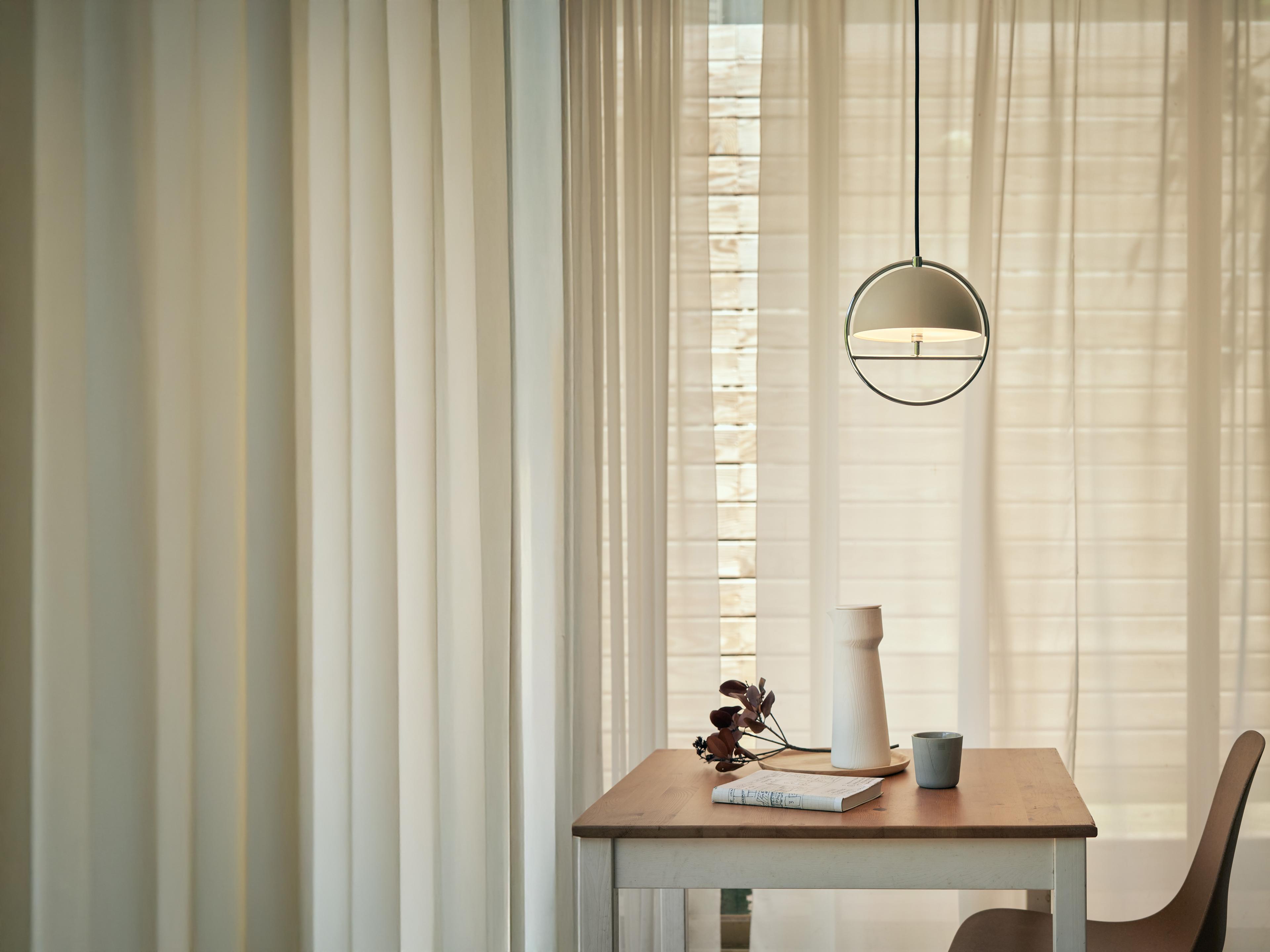 Seed Design Huan Oatmeal chrome Globe Pendant