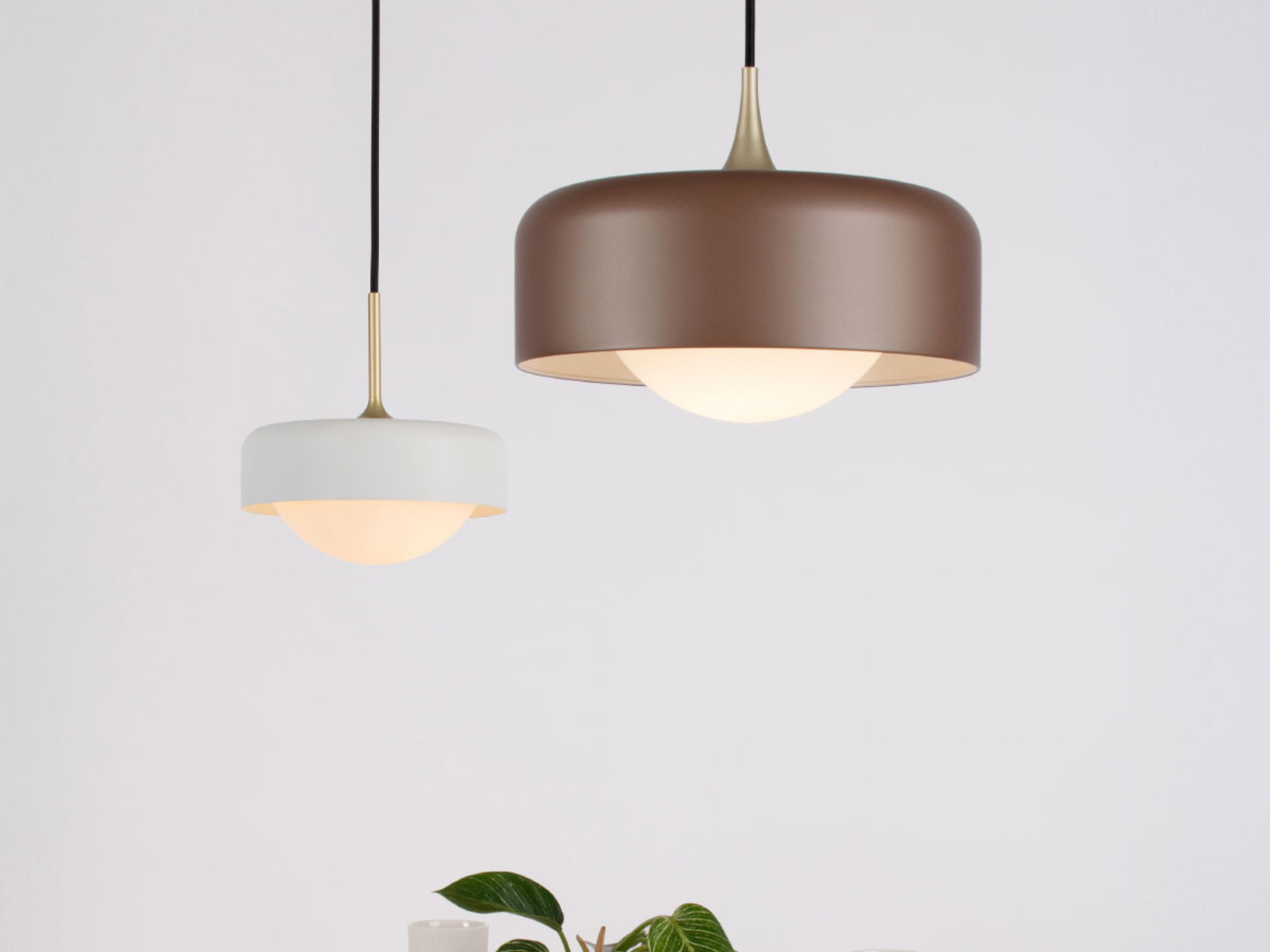 Seed Design Pensee L Pearl Cocoa Brown LED Drum Pendant