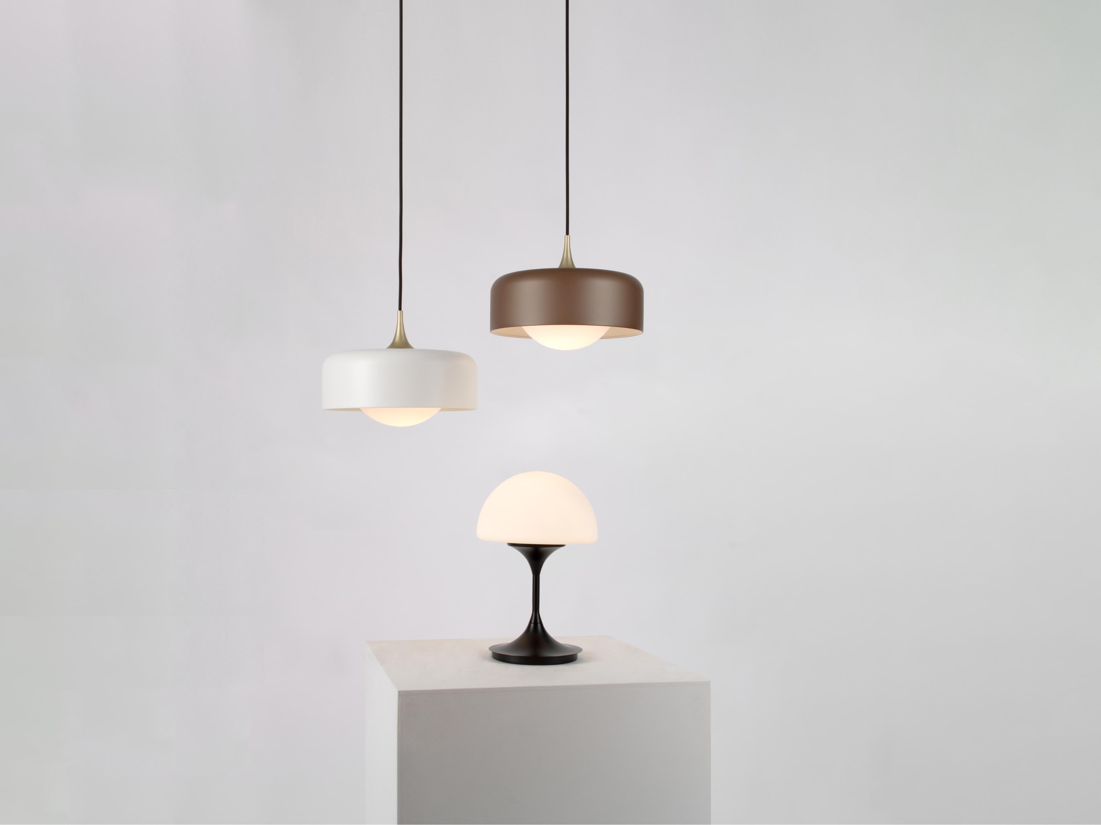 Seed Design Pensee L Pearl Cocoa Brown LED Drum Pendant