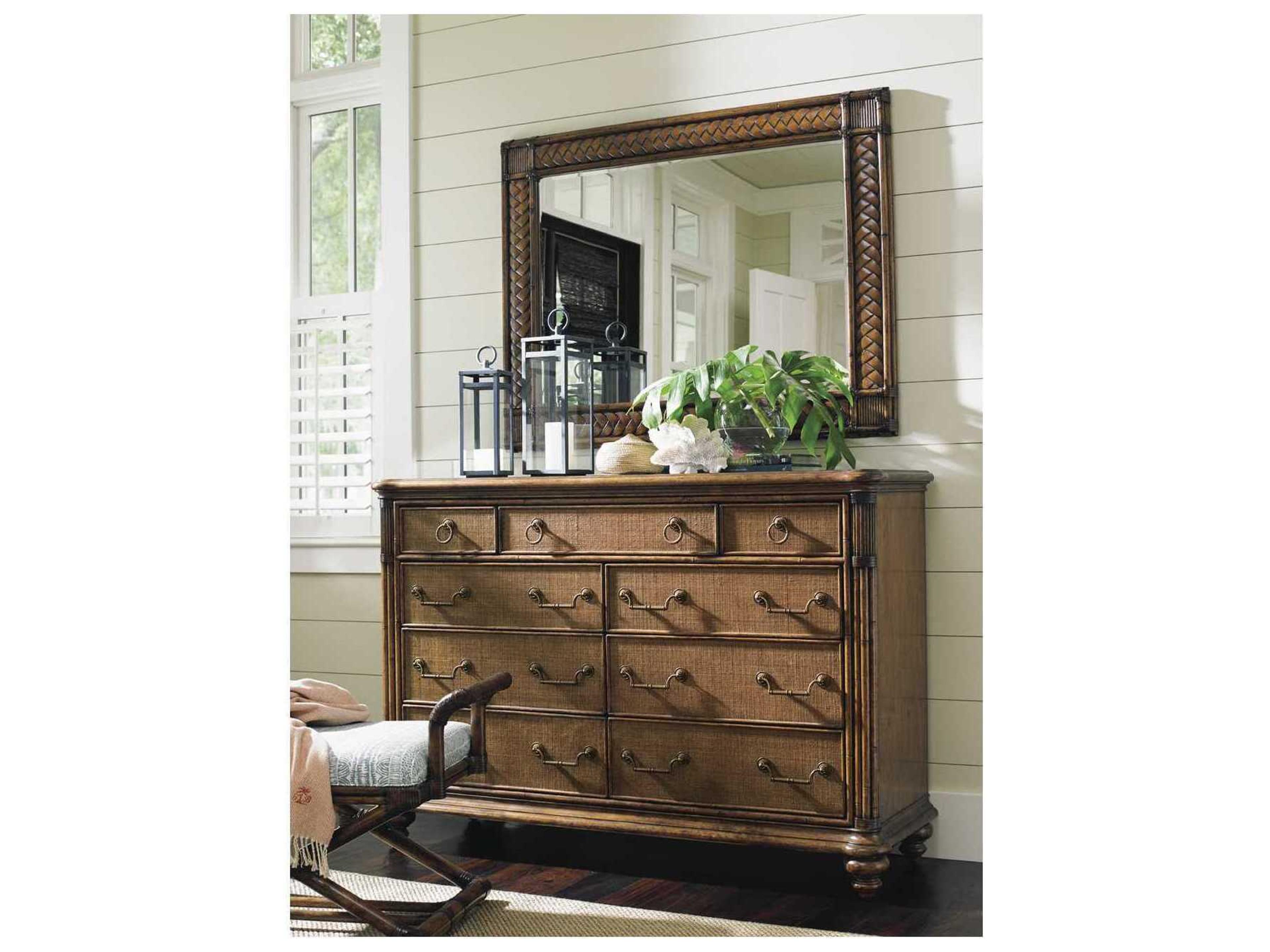 Bali Hai Double Dresser and Wall Mirror