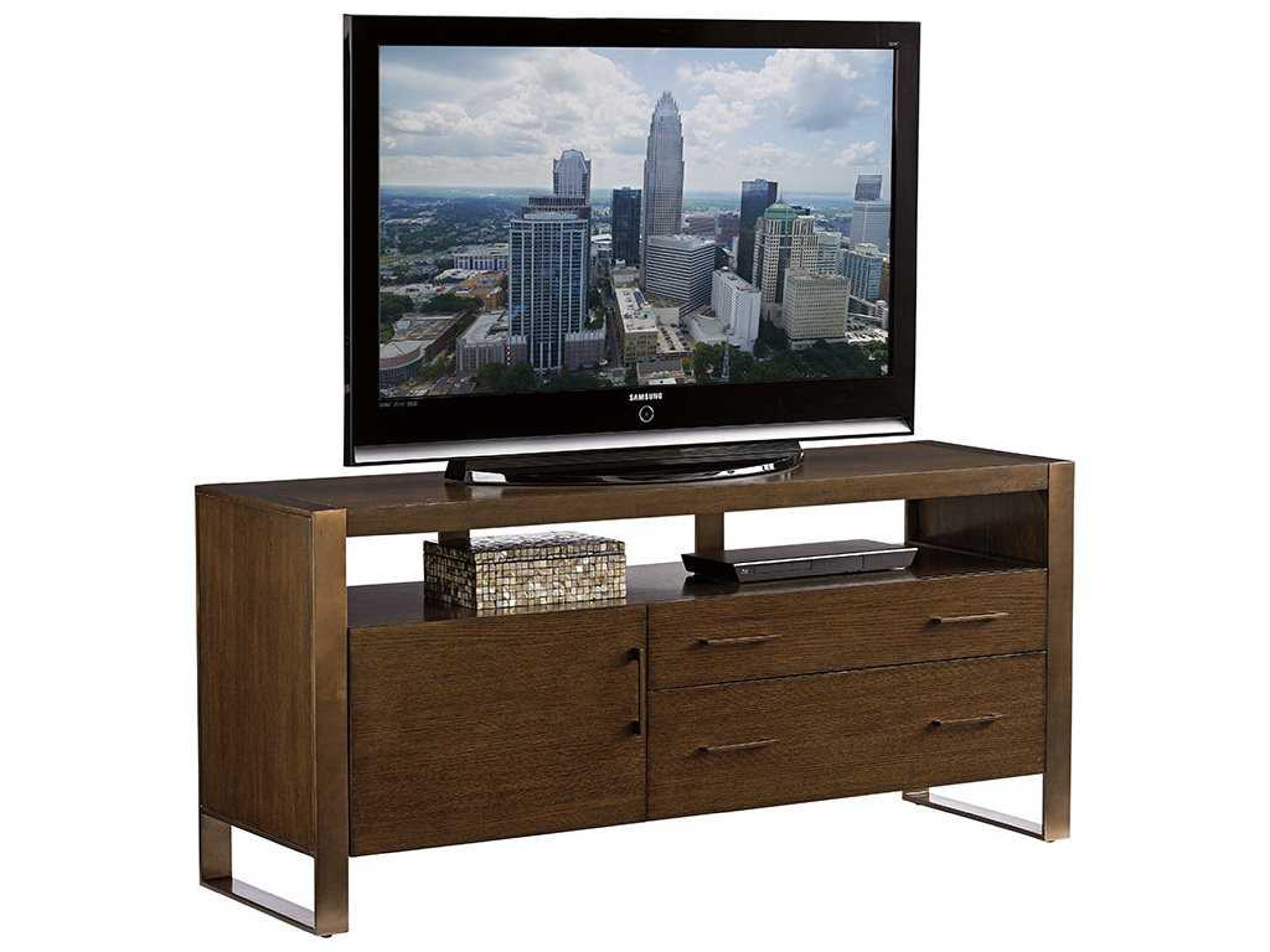 Cross Effect 64" Oak Wood Media Console