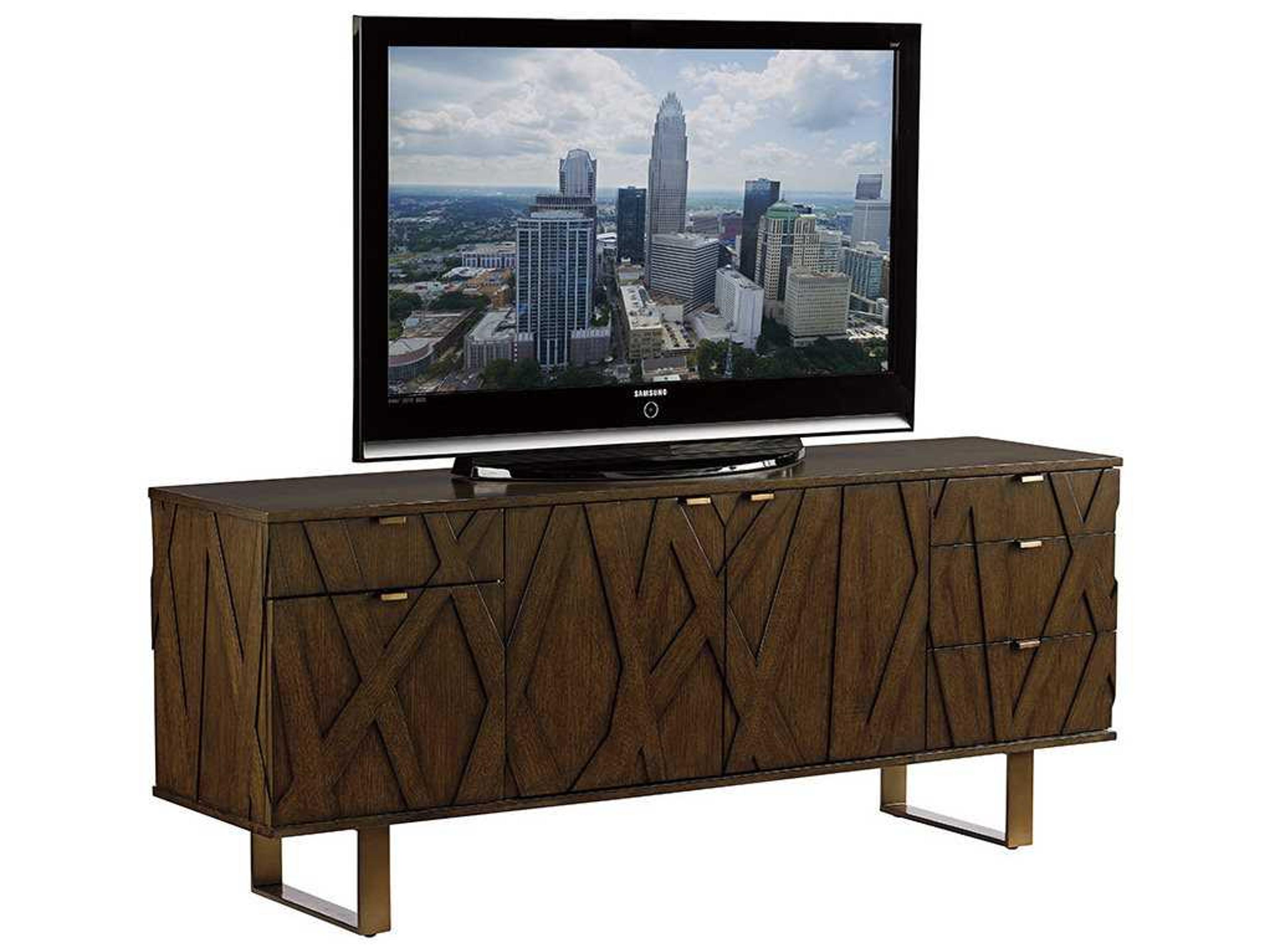 Cross Effect 73" Oak Wood Media Console