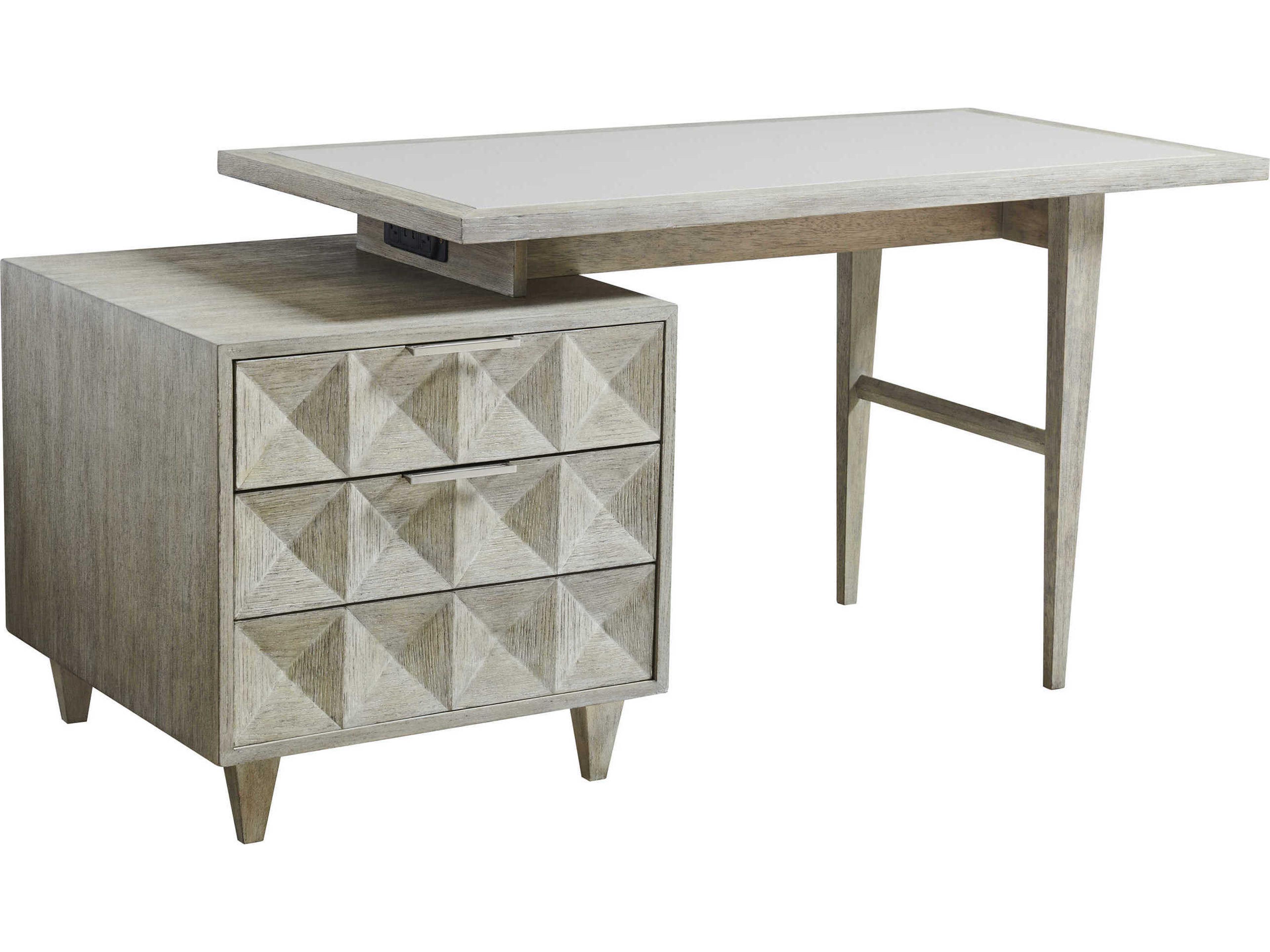 Studio Designs Light Fog Gray Oak Wood Writing Desk