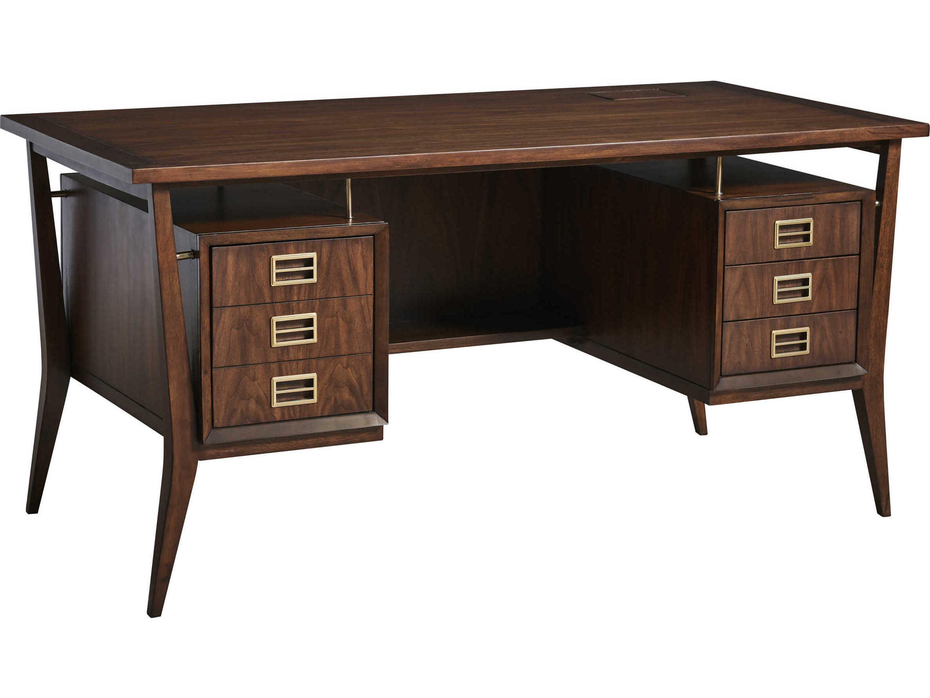Studio Designs Rich Brown Walnut Wood Writing Desk
