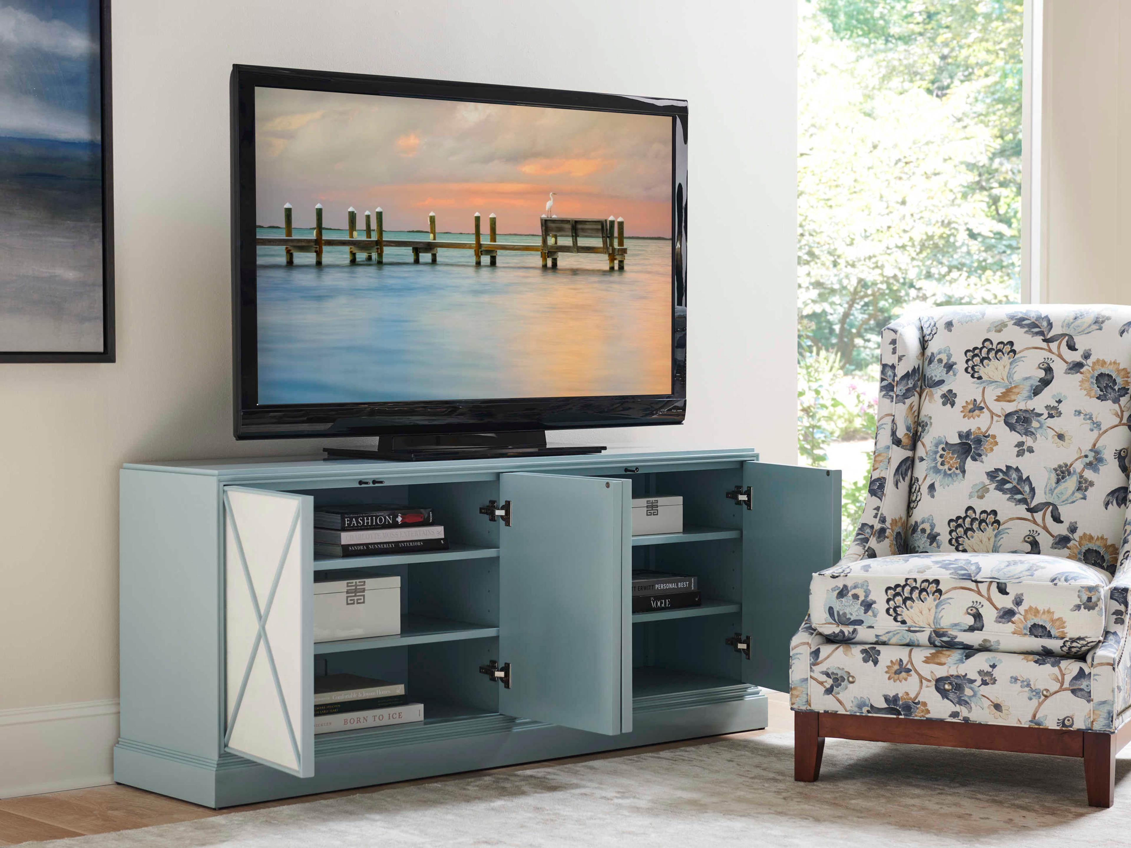 Sligh Studio Designs 75" Soft Pale Blue Media Console