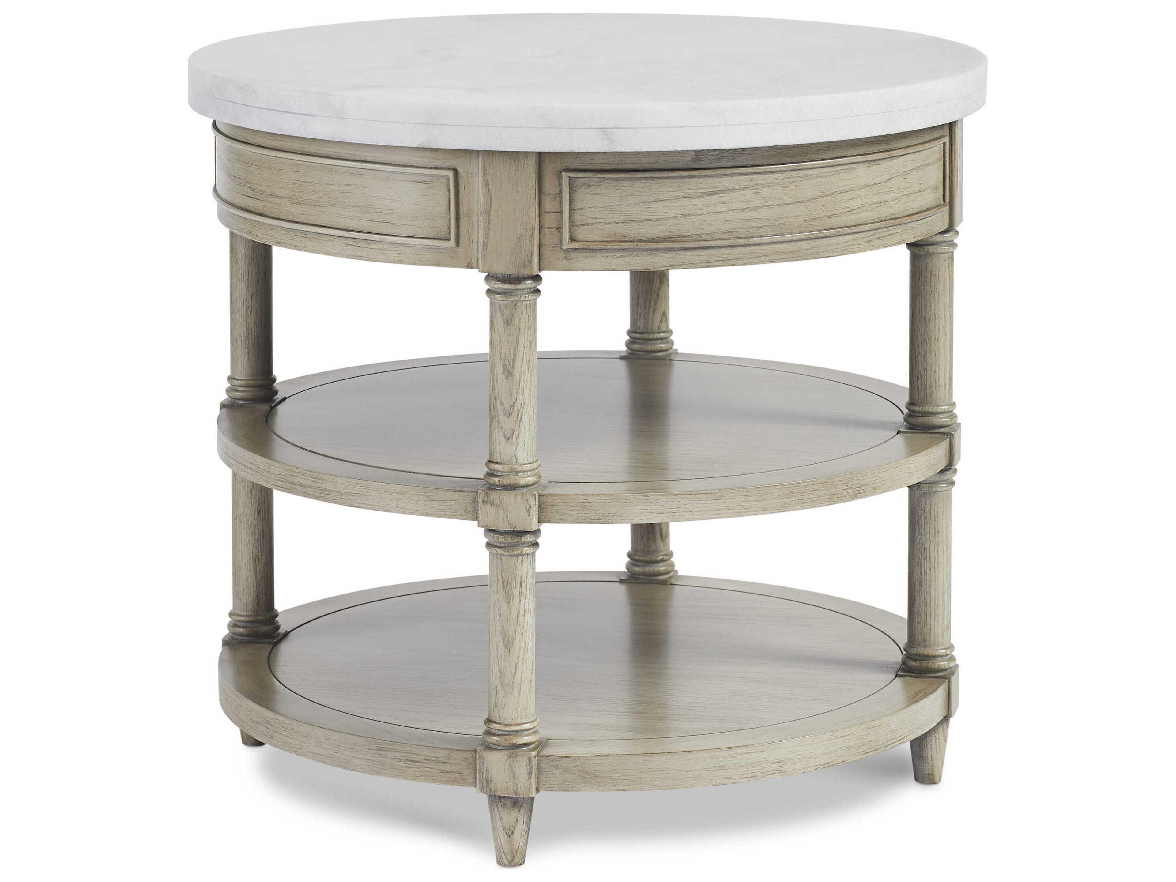 Fox Hollow Round Marble End Table
