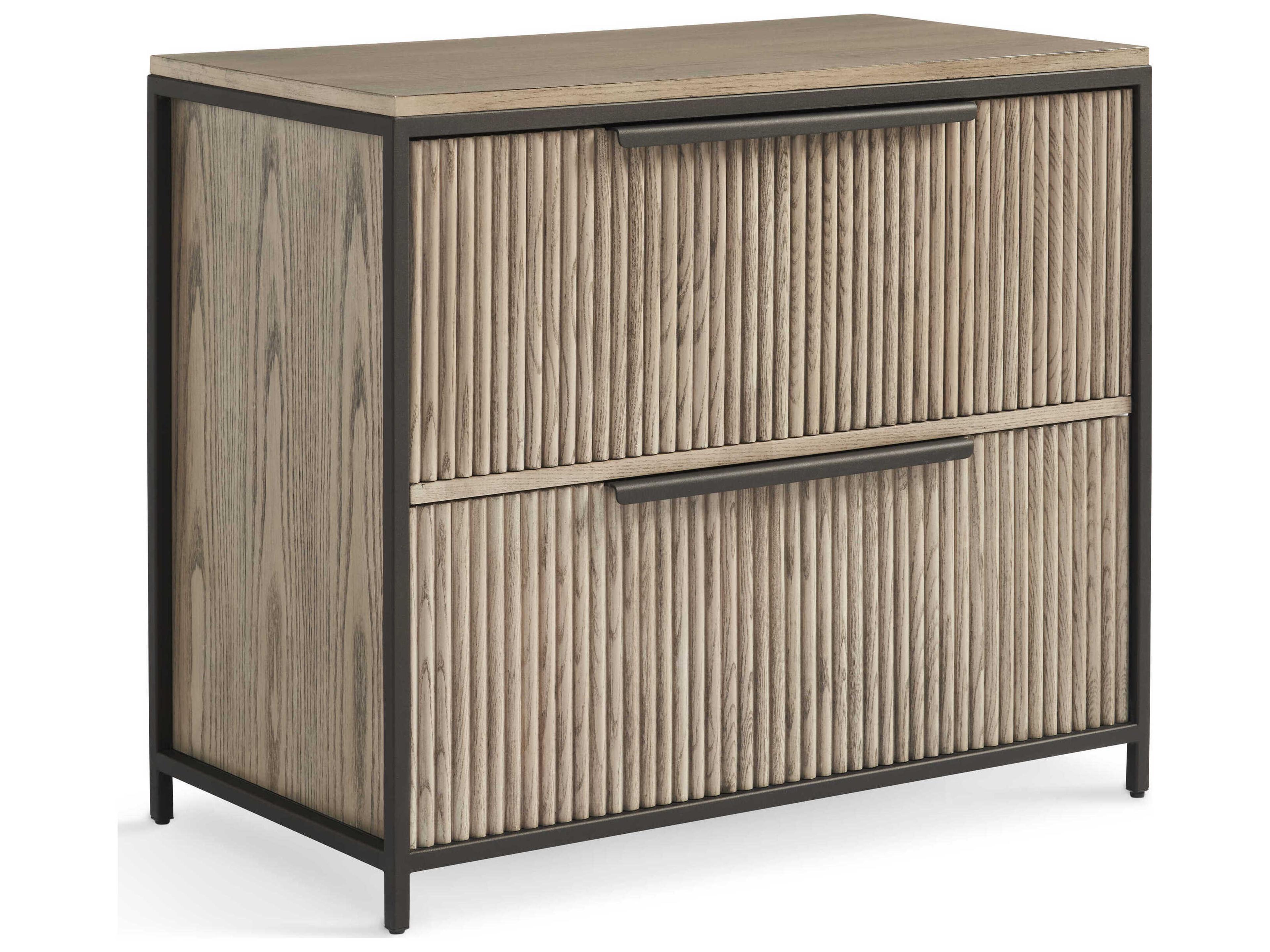 Concord 2-Drawers Brown Ash Wood Nightstand