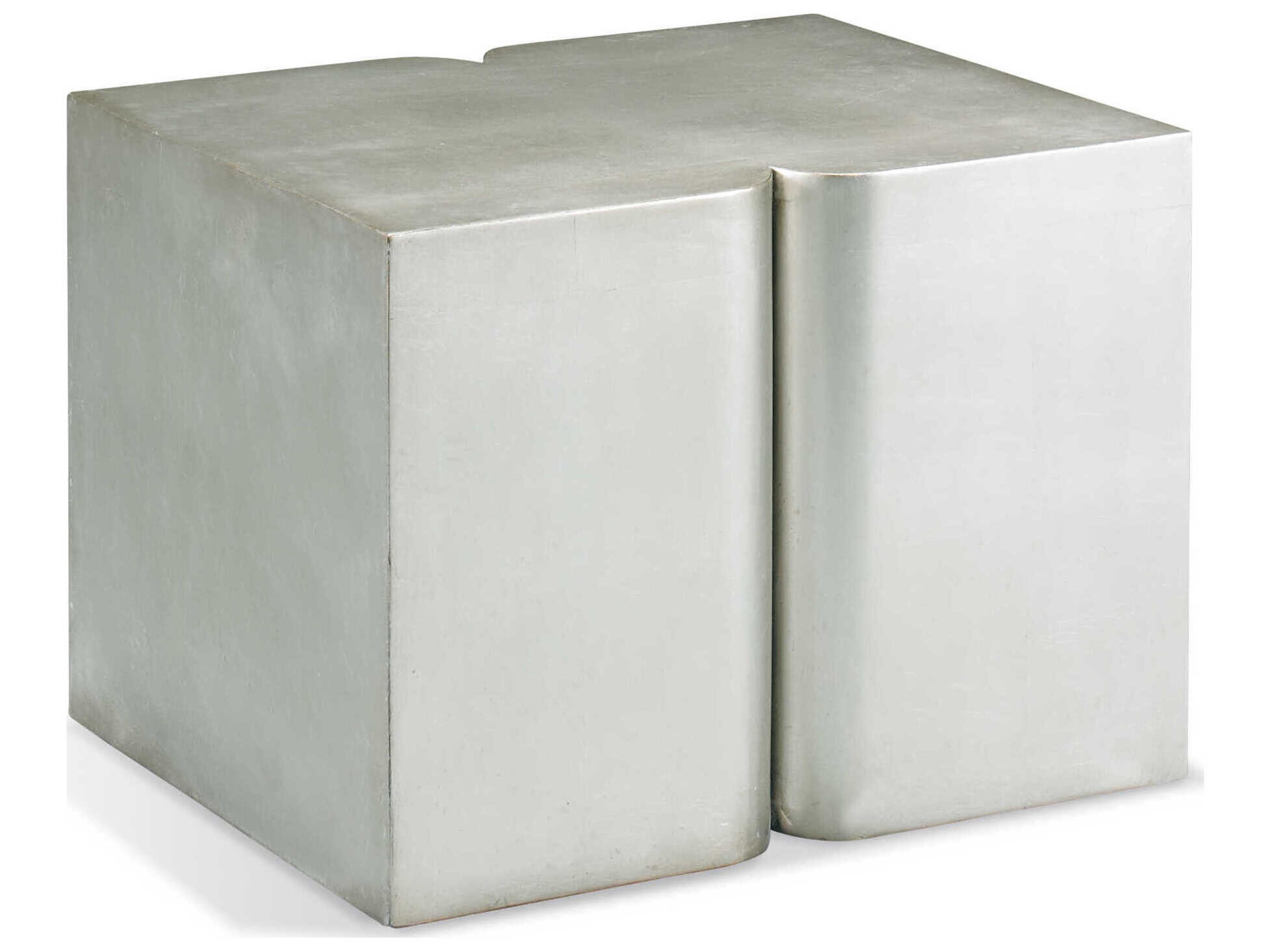 Vintage Made Modern Von Square Wood Silver Leaf End Table