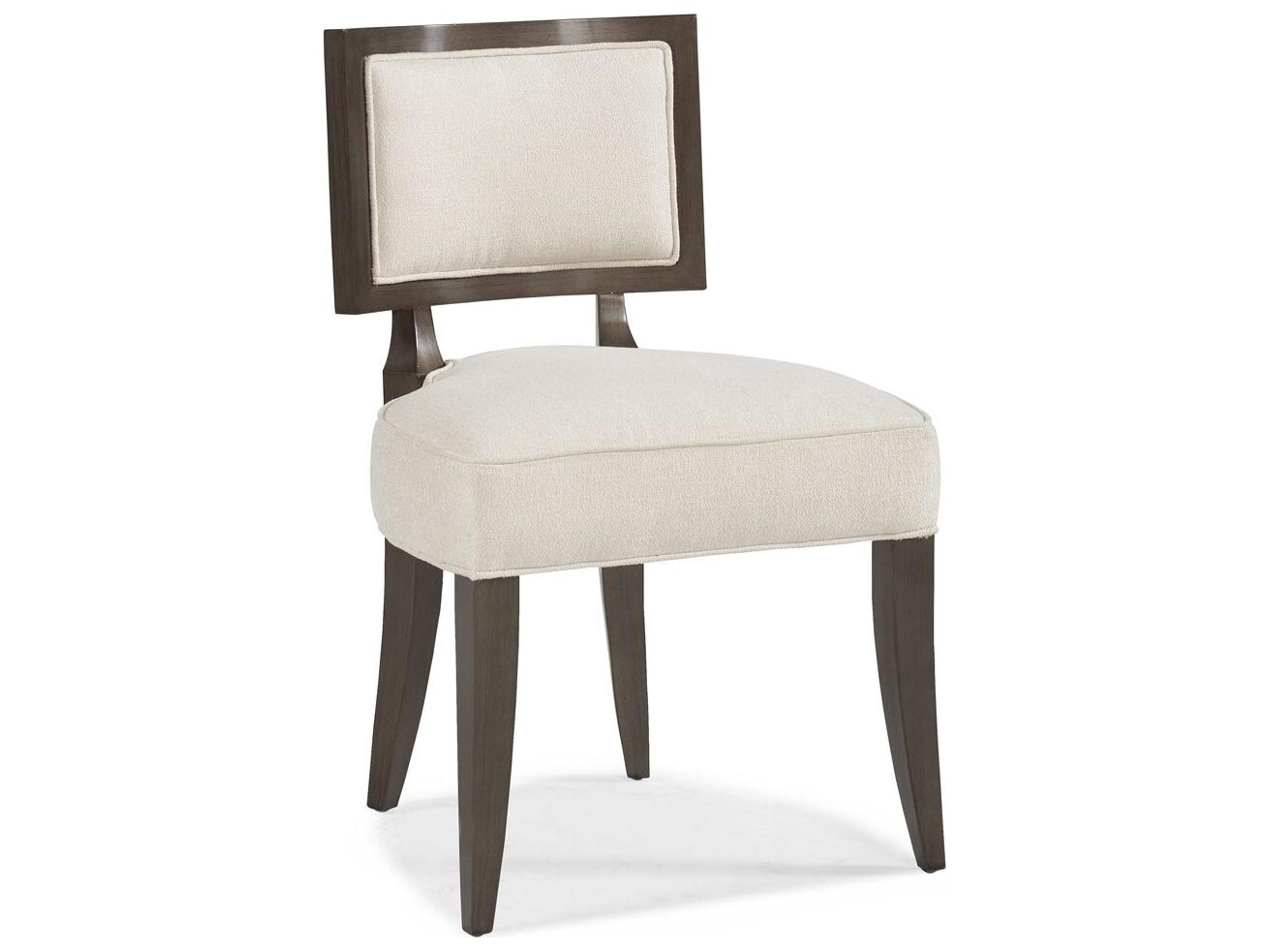 Custom Chair Solid Wood Brown Upholstered Armless Dining