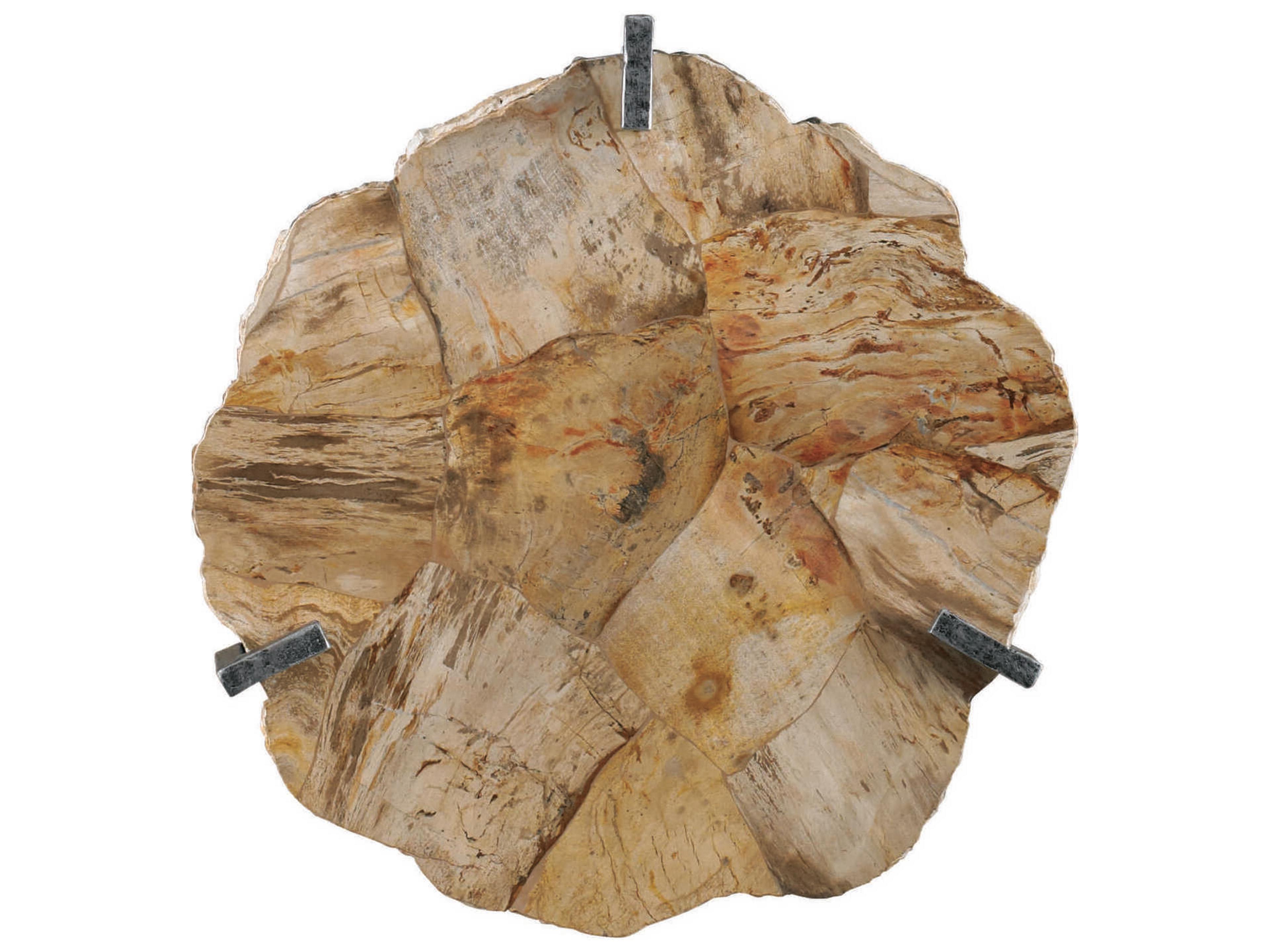 Sherrill Occasional Masterpiece Earth And Sea Wood Natural Polished Accent Table