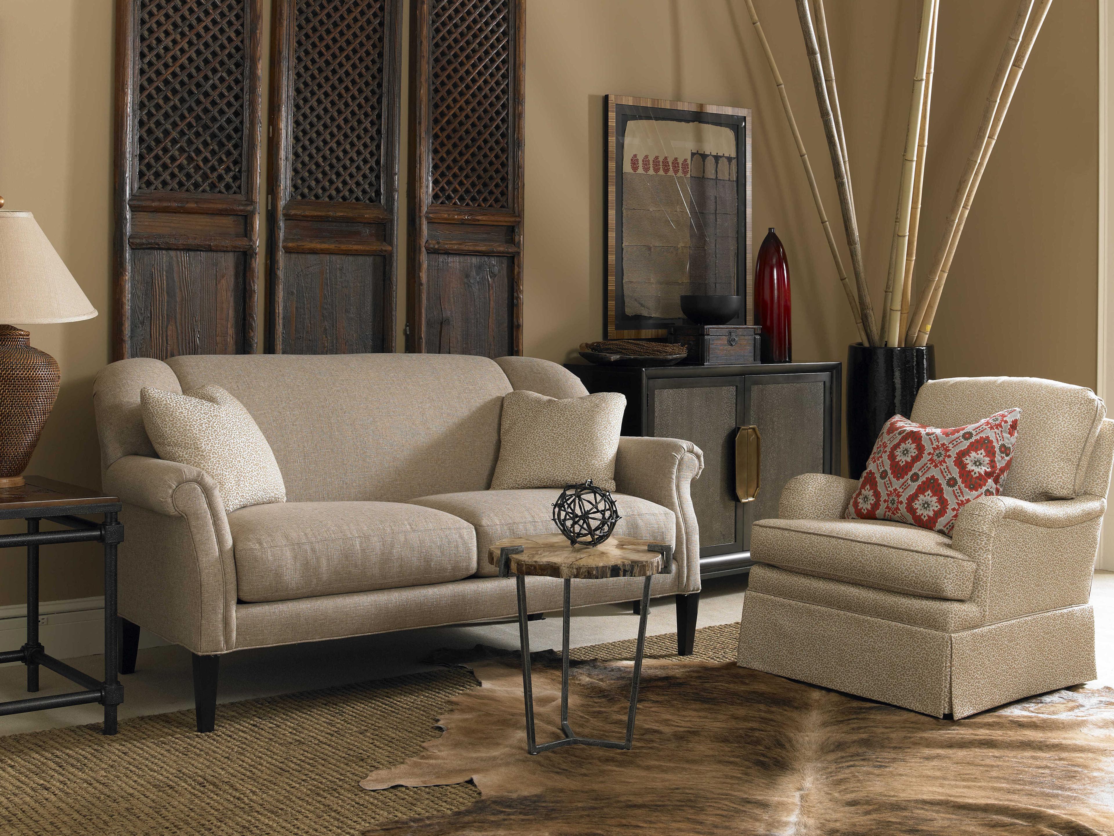 Sherrill Occasional Masterpiece Earth And Sea Wood Natural Polished Accent Table