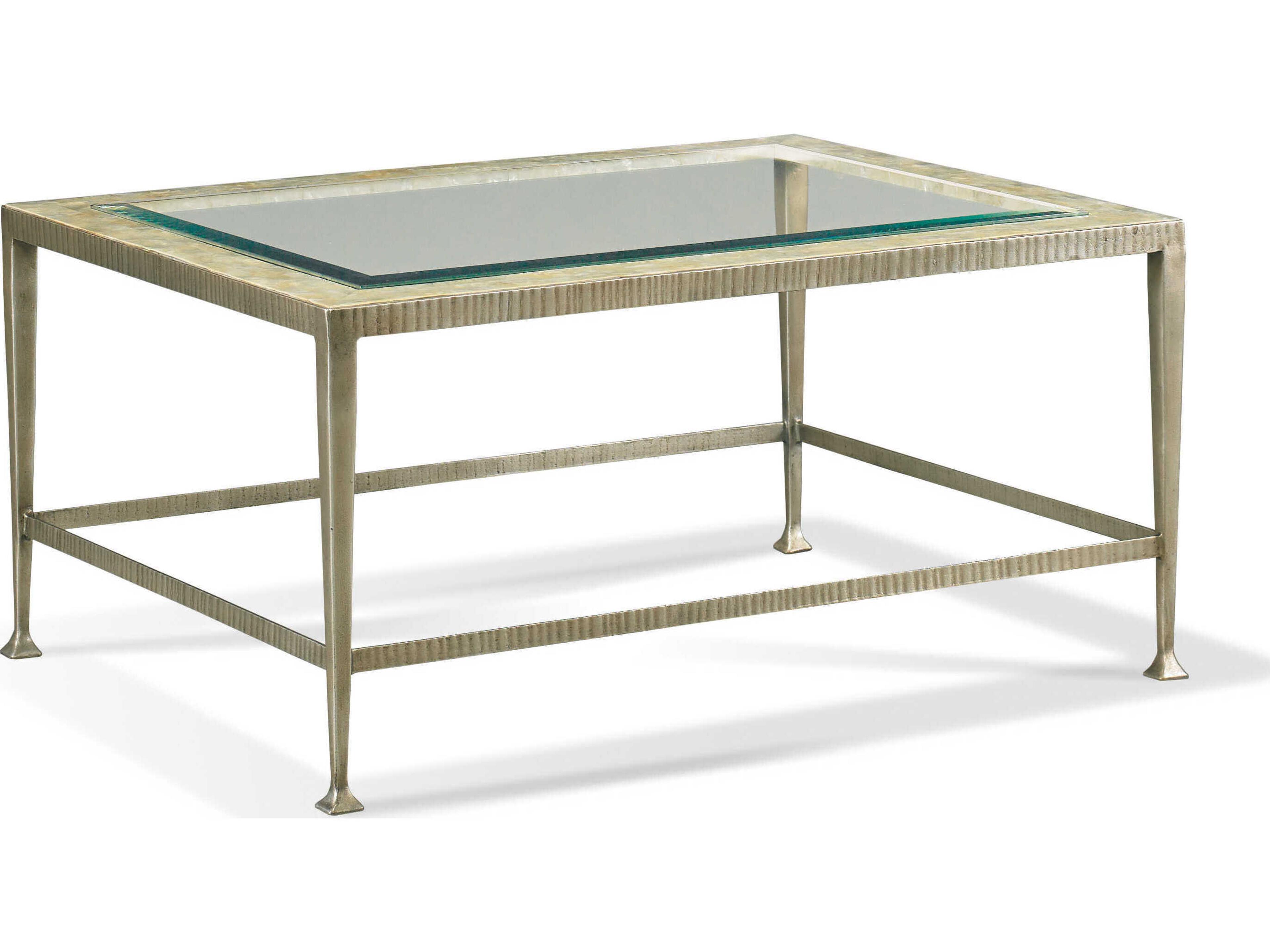 Cadiz Rectangular Glass Champagne Gold Cocktail Table