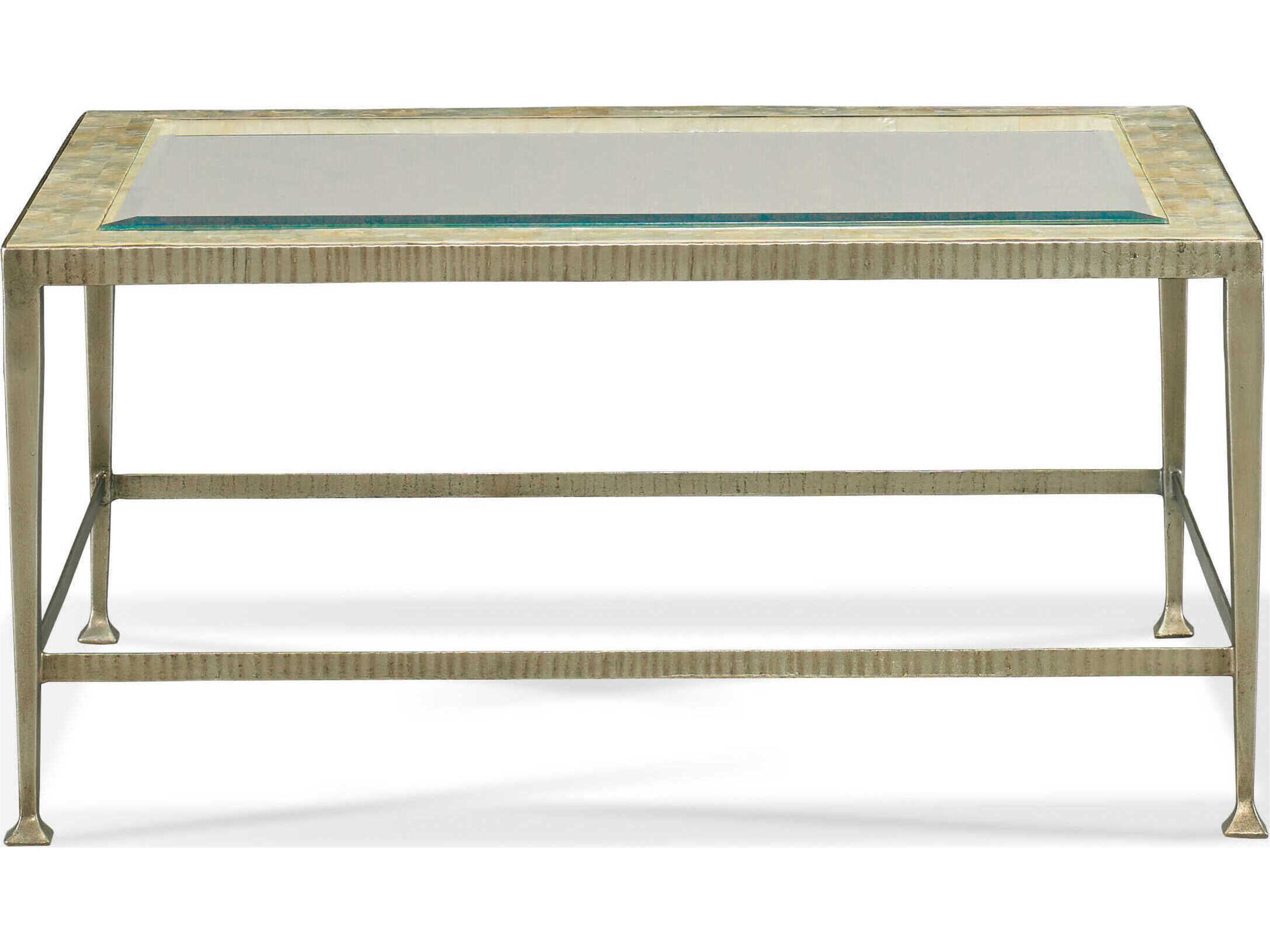 Sherrill Occasional Cadiz Rectangular Glass Champagne Gold Cocktail Table