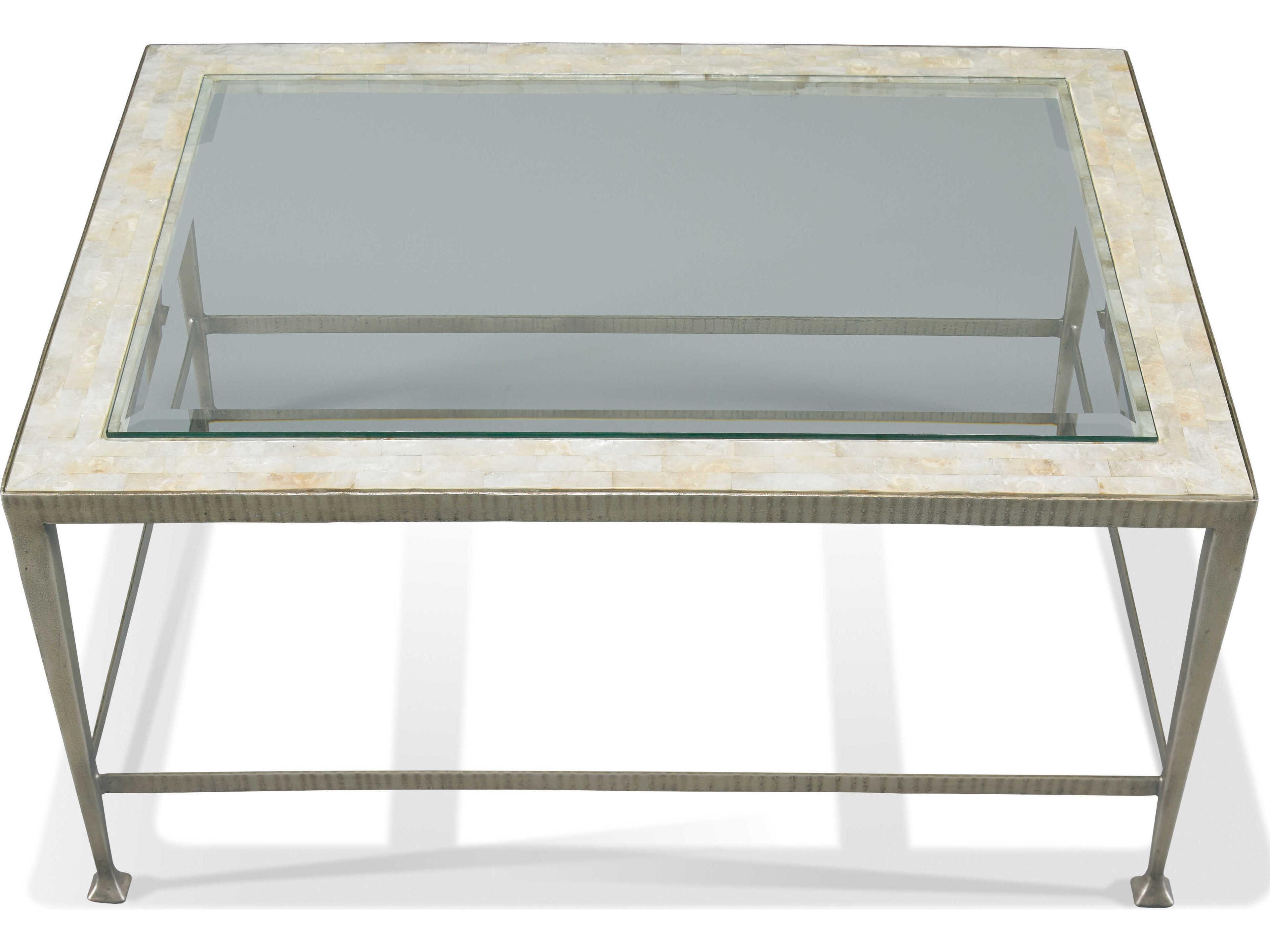 Sherrill Occasional Cadiz Rectangular Glass Champagne Gold Cocktail Table