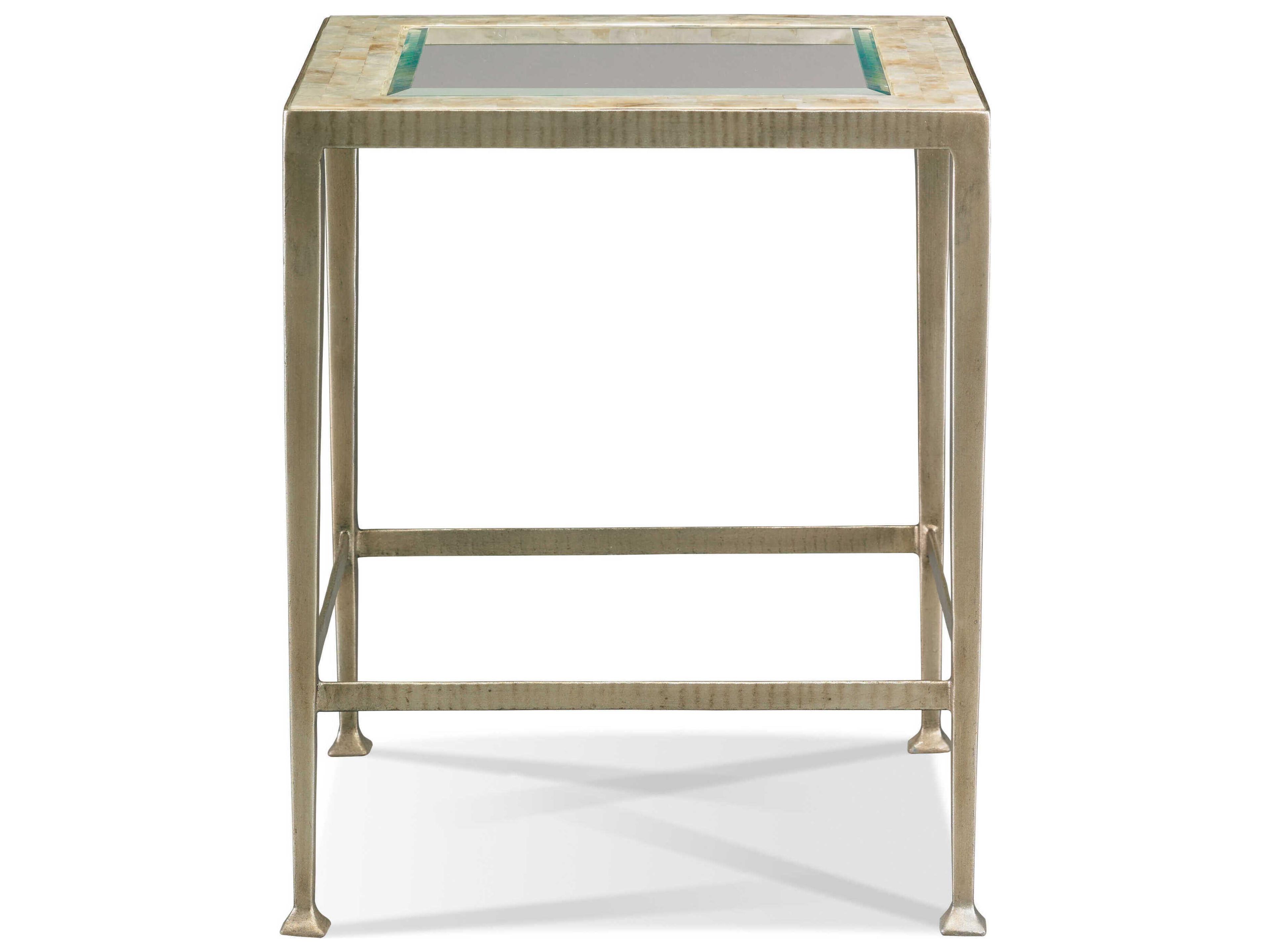 Sherrill Occasional Cadiz Square Glass Champagne Gold Side Table