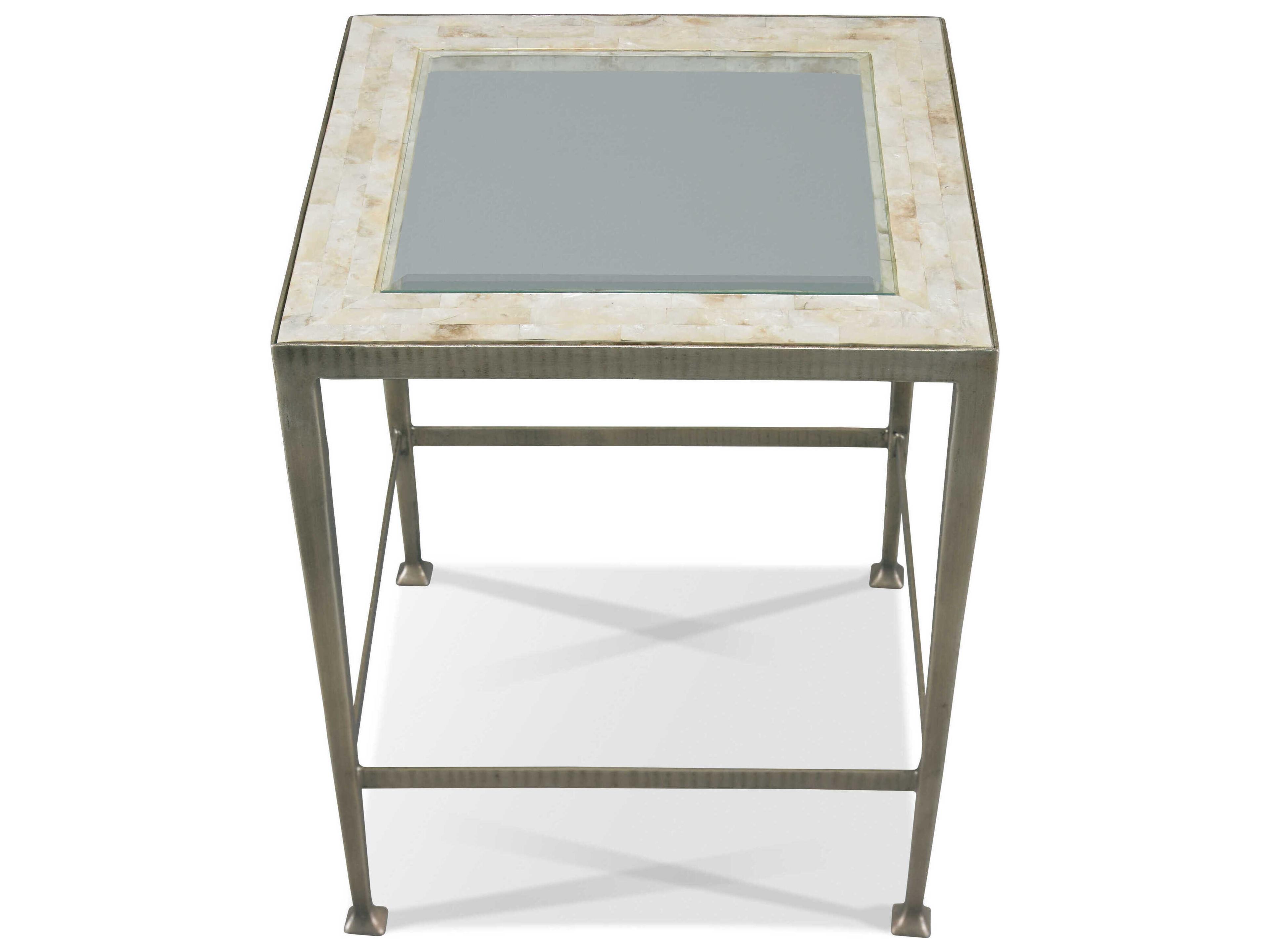 Sherrill Occasional Cadiz Square Glass Champagne Gold Side Table