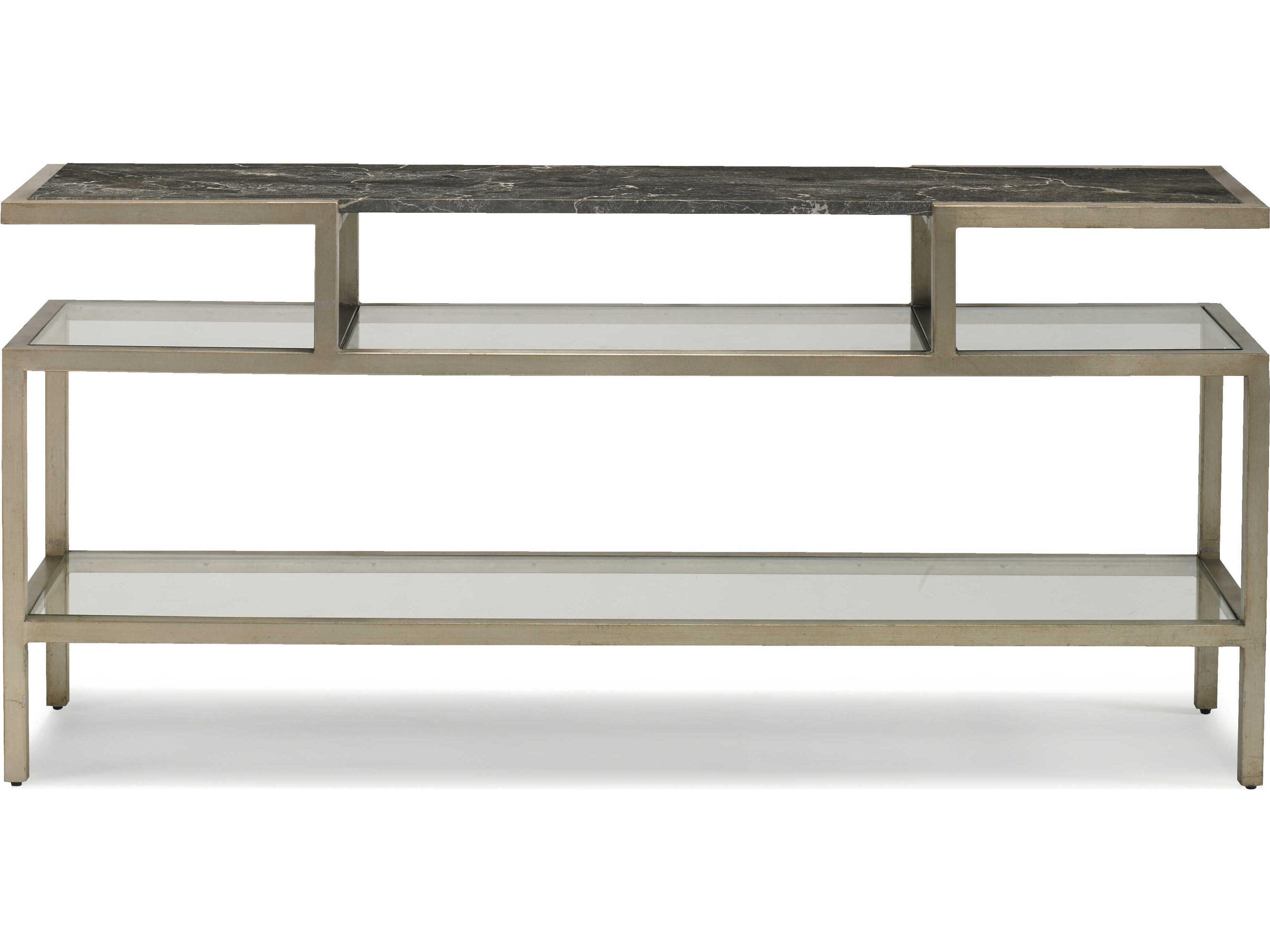 Masterpiece Rectangular Glass Infinito Champagne Gold Cocktail Table