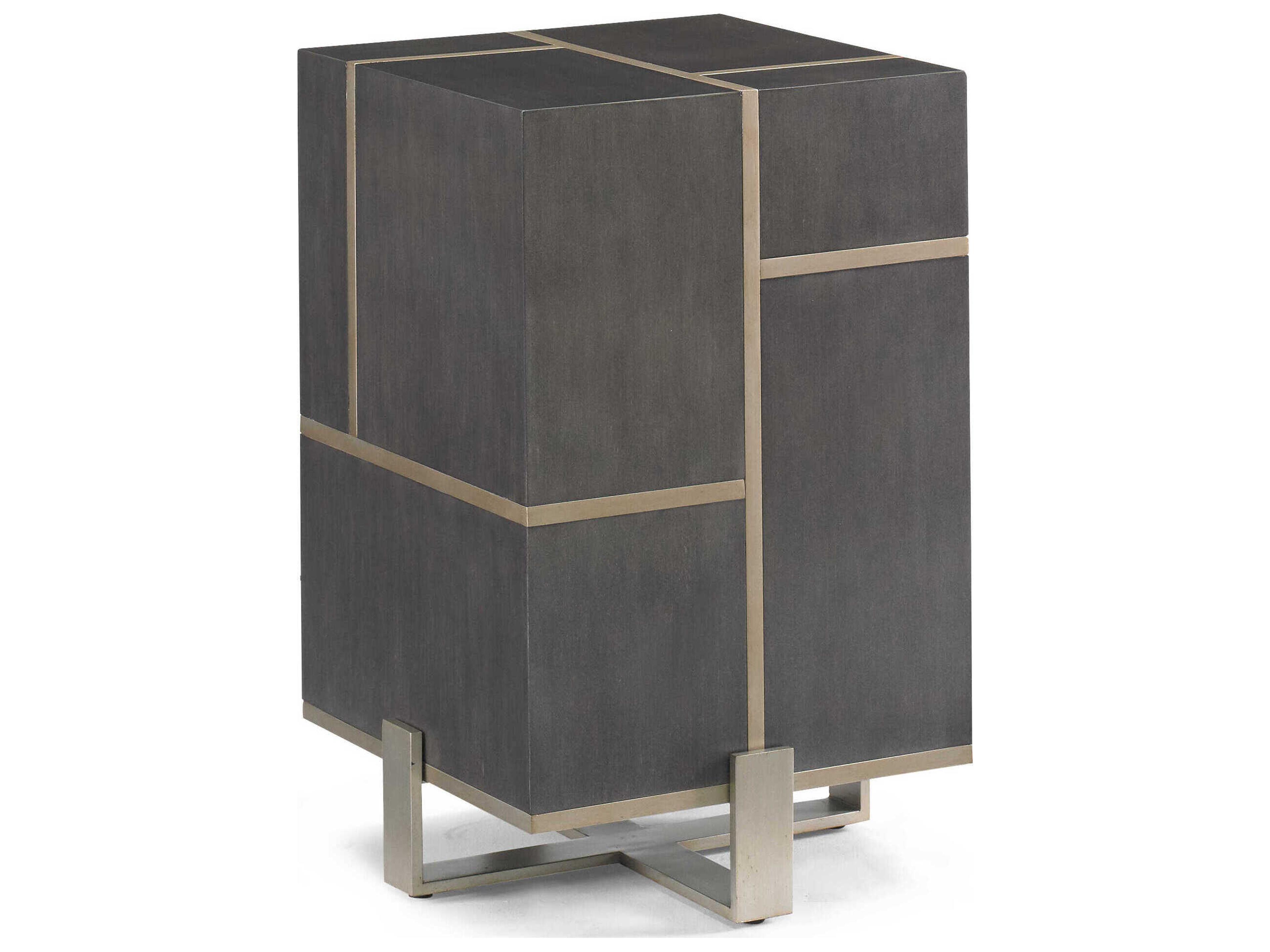 Masterpiece Milos Square Radiant Charcoal Champagne Gold Spot Table