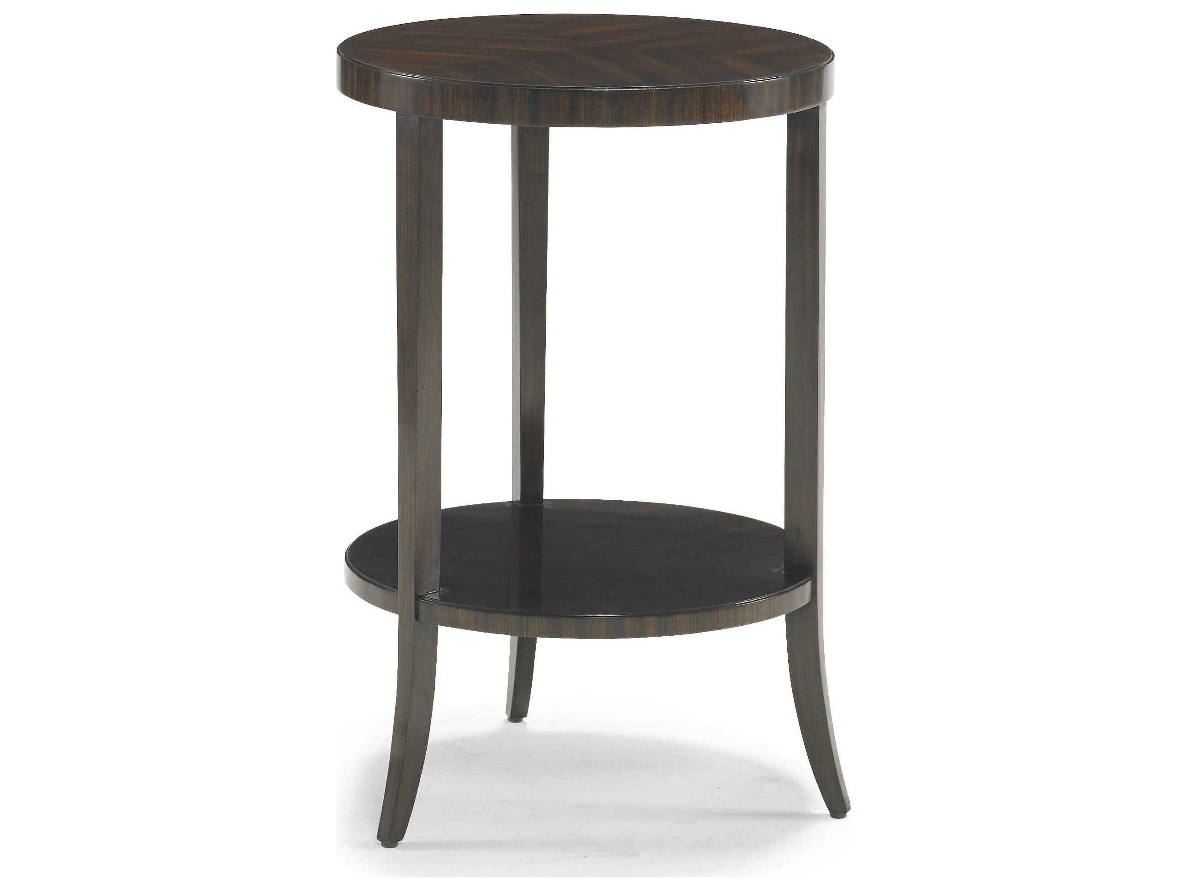 Sherrill Occasional Estate Popin Round Wood High Sheen Brown Spot Table