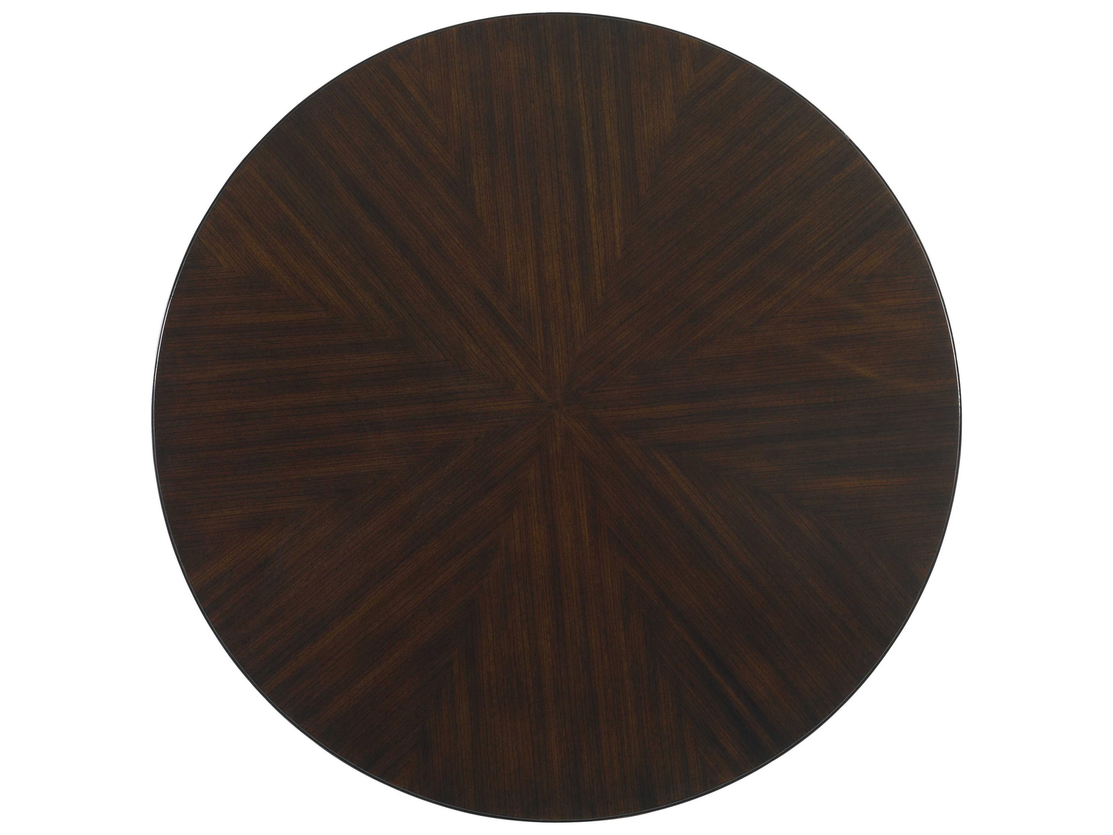 Sherrill Occasional Estate Popin Round Wood High Sheen Brown Spot Table