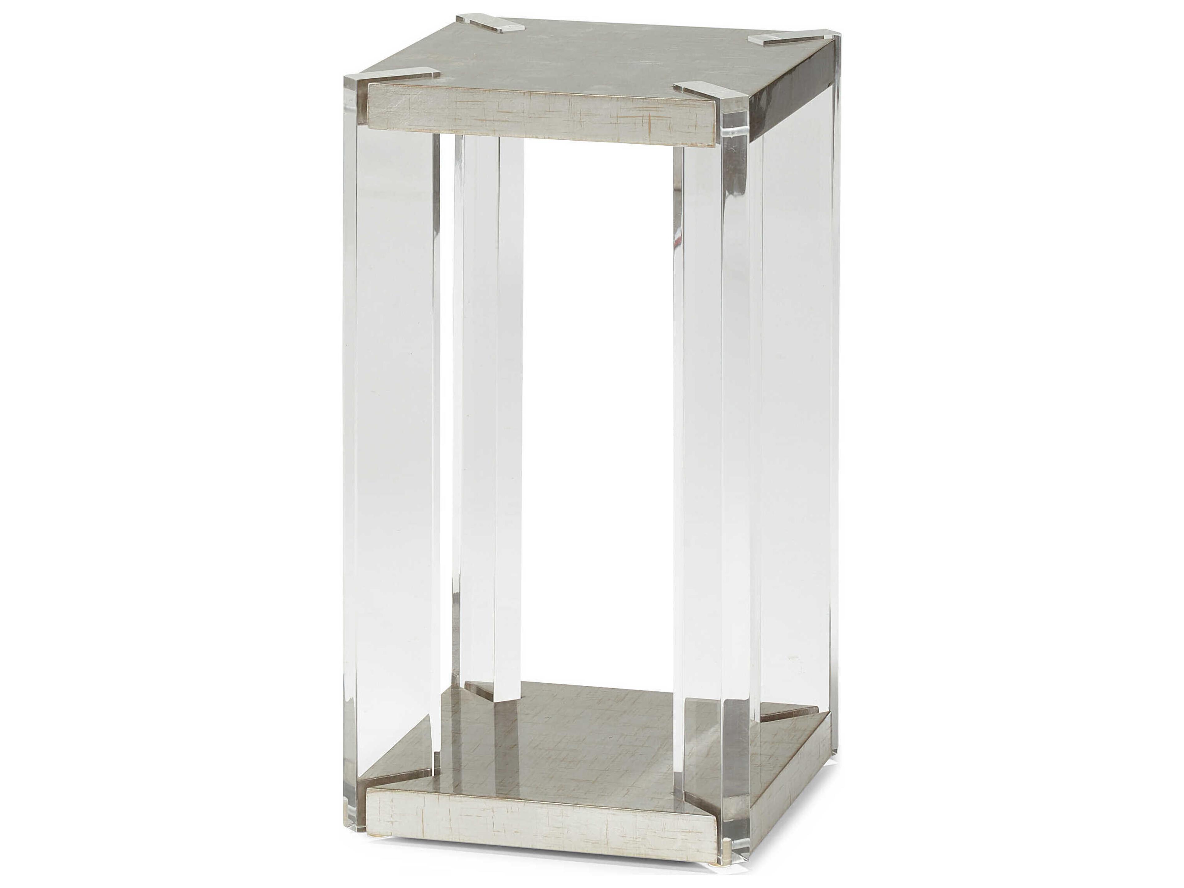 Vintage Made Modern Lennox Square Wood Antique Gold Leaf Accent Table