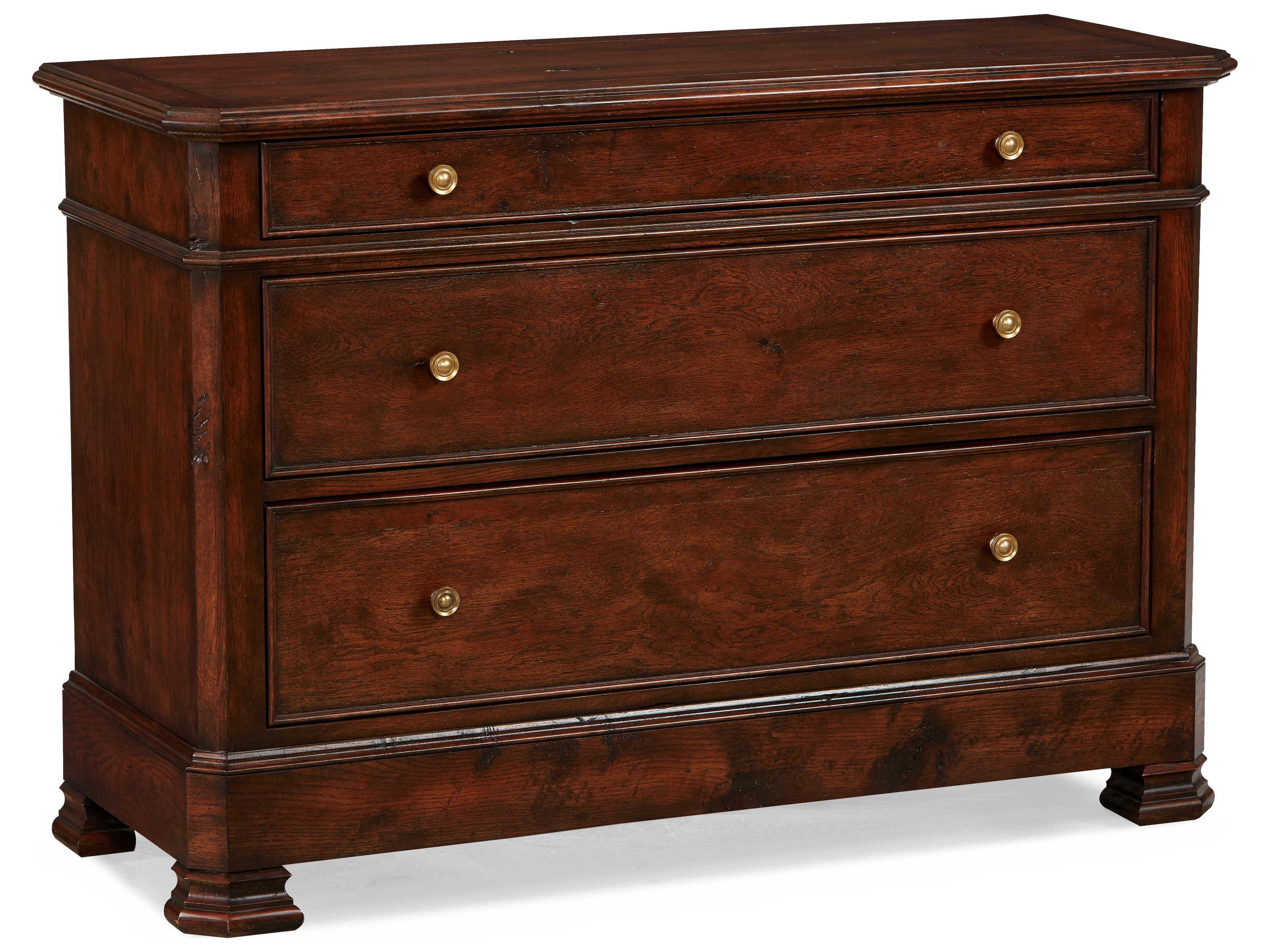 Branson 3-Drawers Warm Umber Antique Brass Dresser