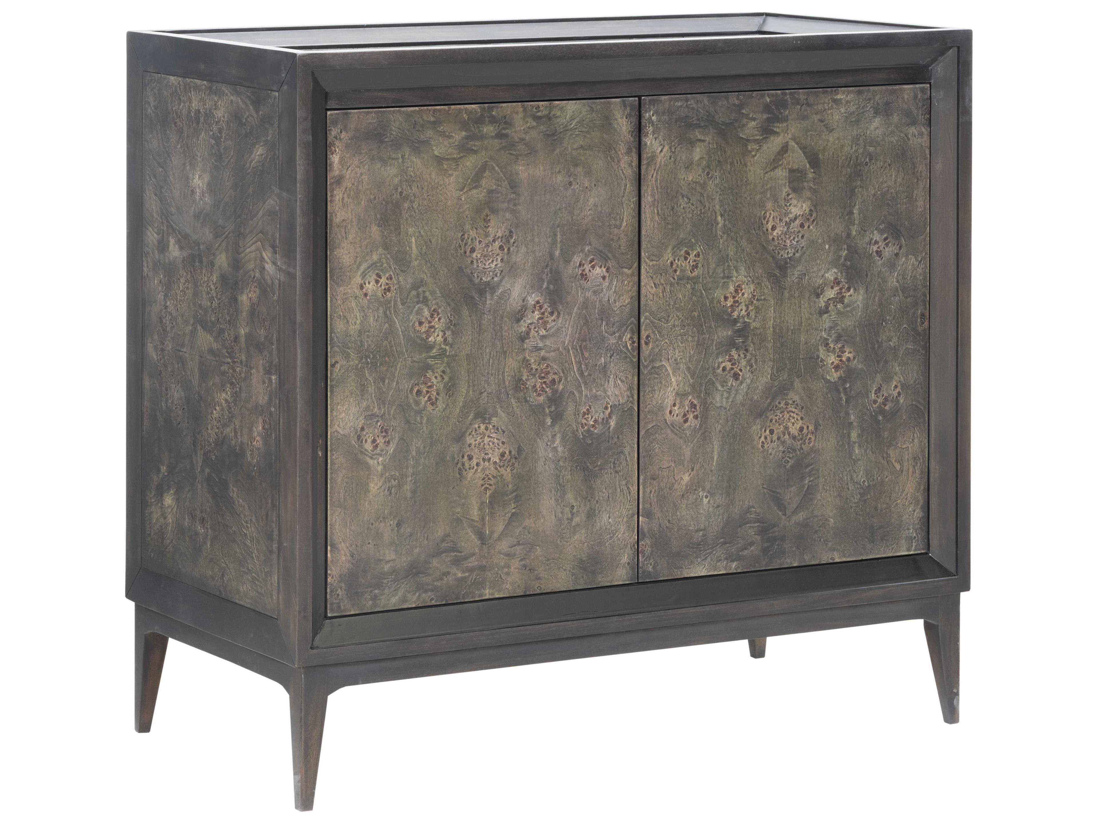 Masterpiece Barton Seaweed Mahogany Gray Burlwood Accent Chest