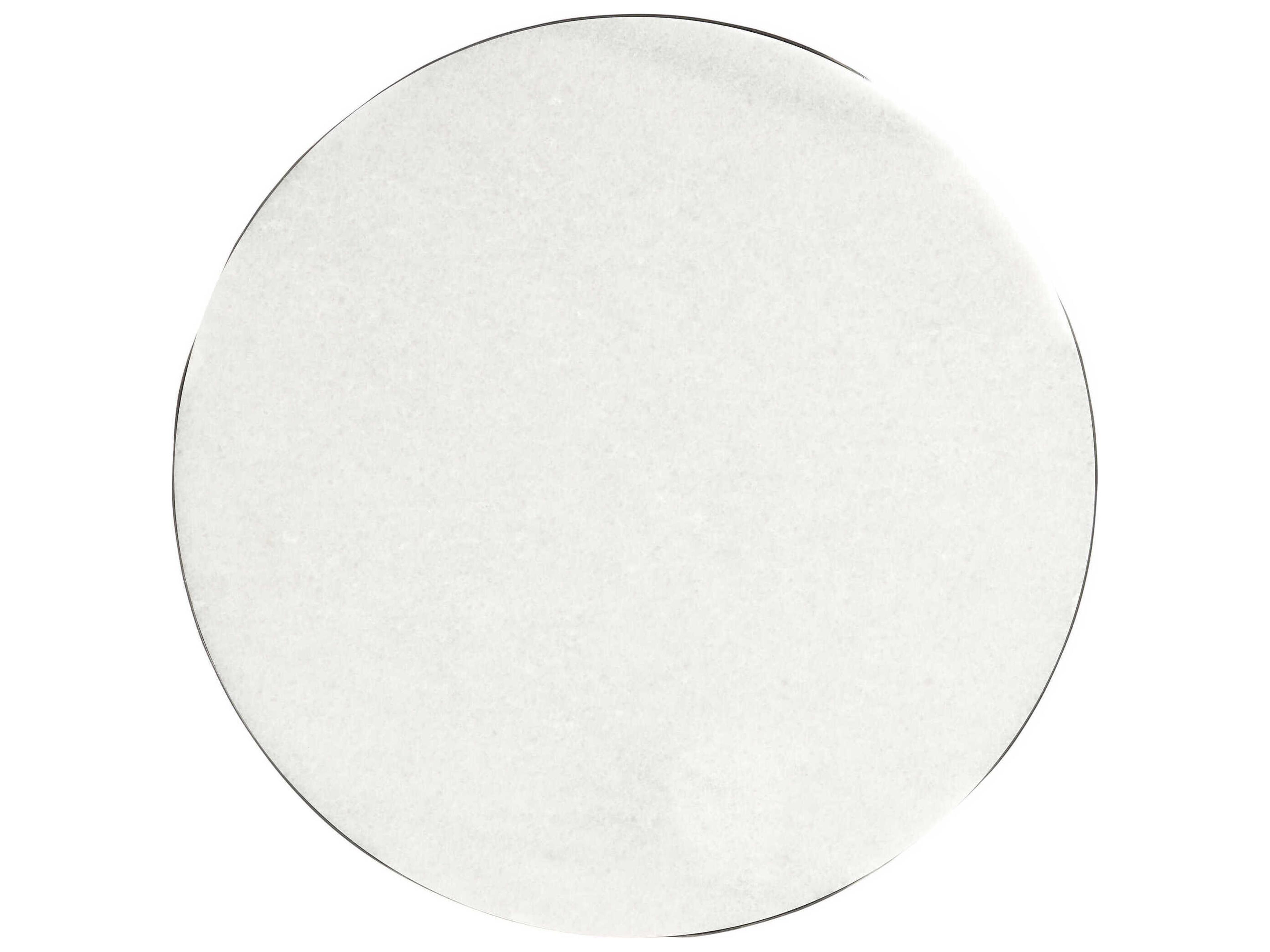 Sherrill Occasional Voyage Maison Scarlette Round Marble Black Nickel White End Table