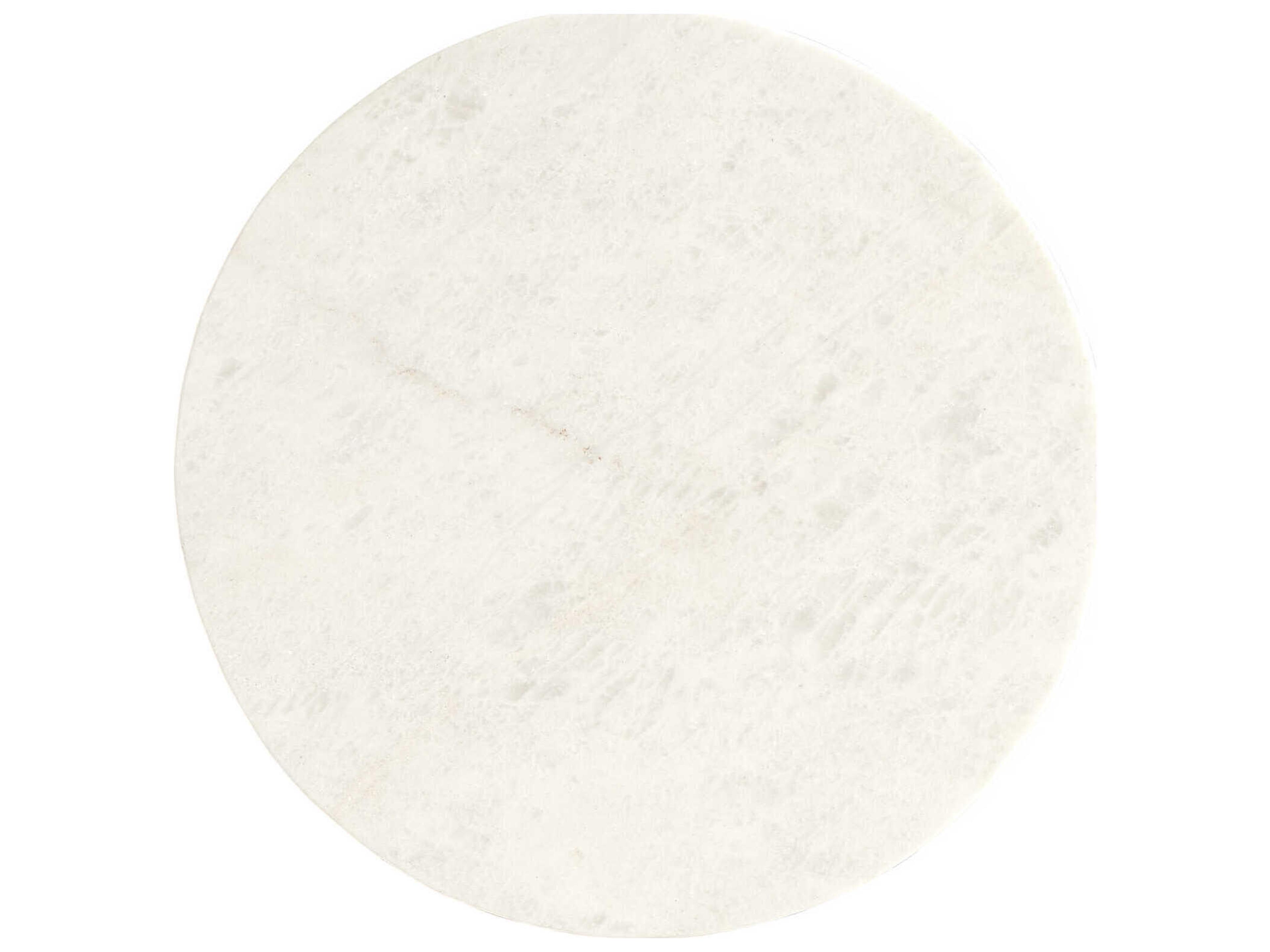 Sherrill Occasional Voyage Maison Orla Round Stone Blacked Nickel Gold White Spot Table