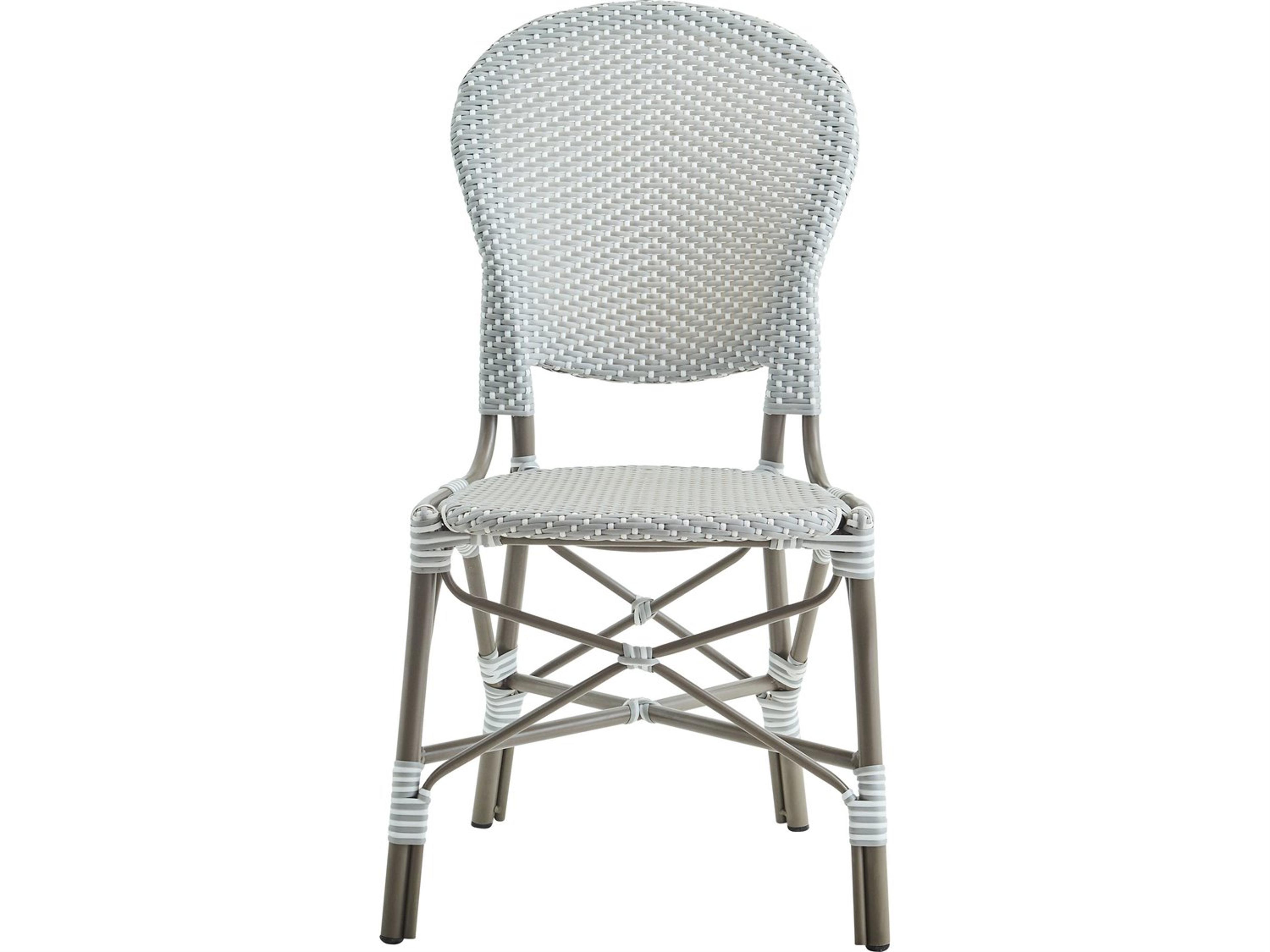 Sika Design Alu Affaire Aluminum Sofie Stackable Bistro Side Chair in Navy Blue/White Dots