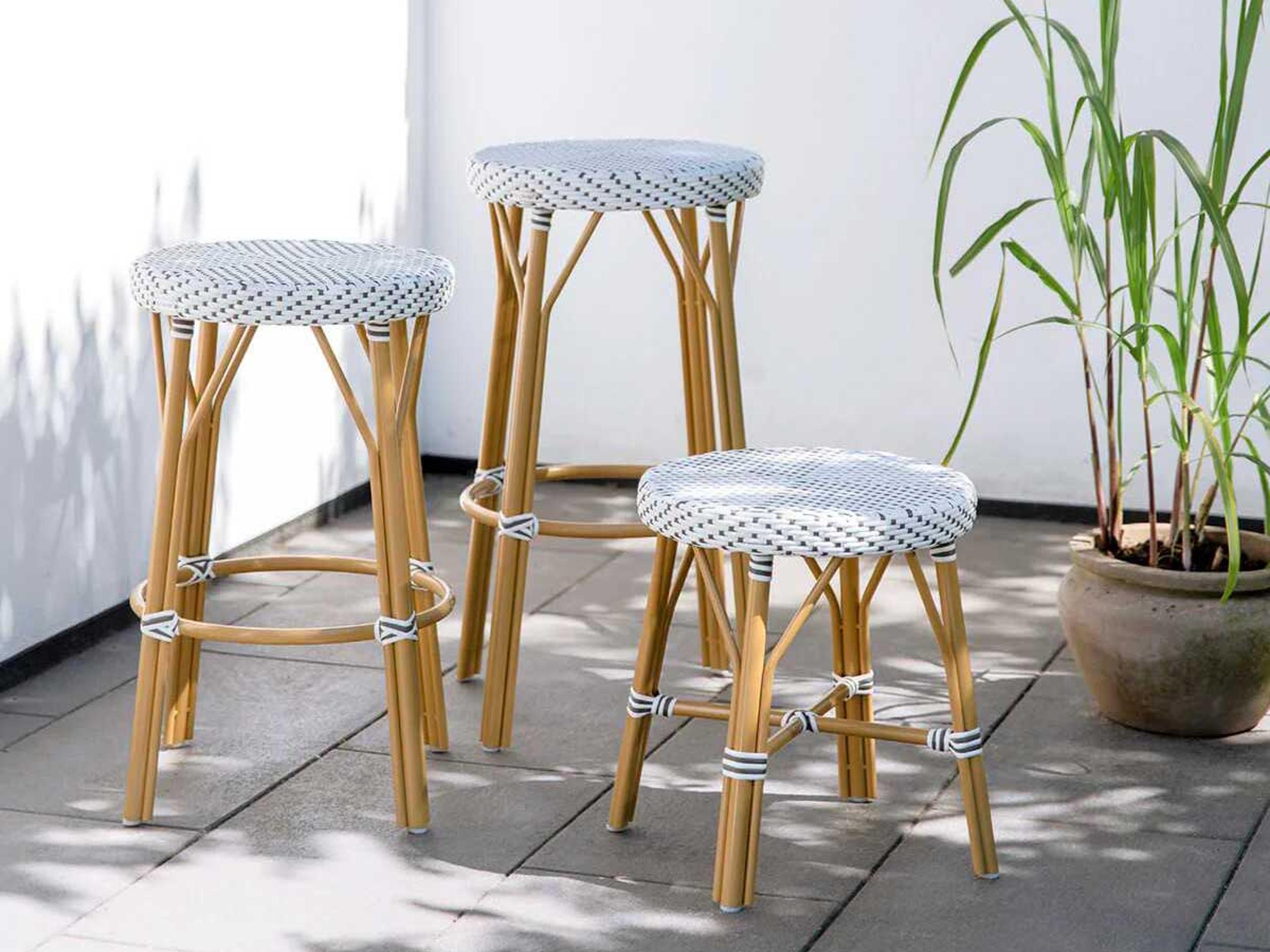 Sika Design Alu Affaire Aluminum Natural White with Cappuccino dot Almond Simone Stool
