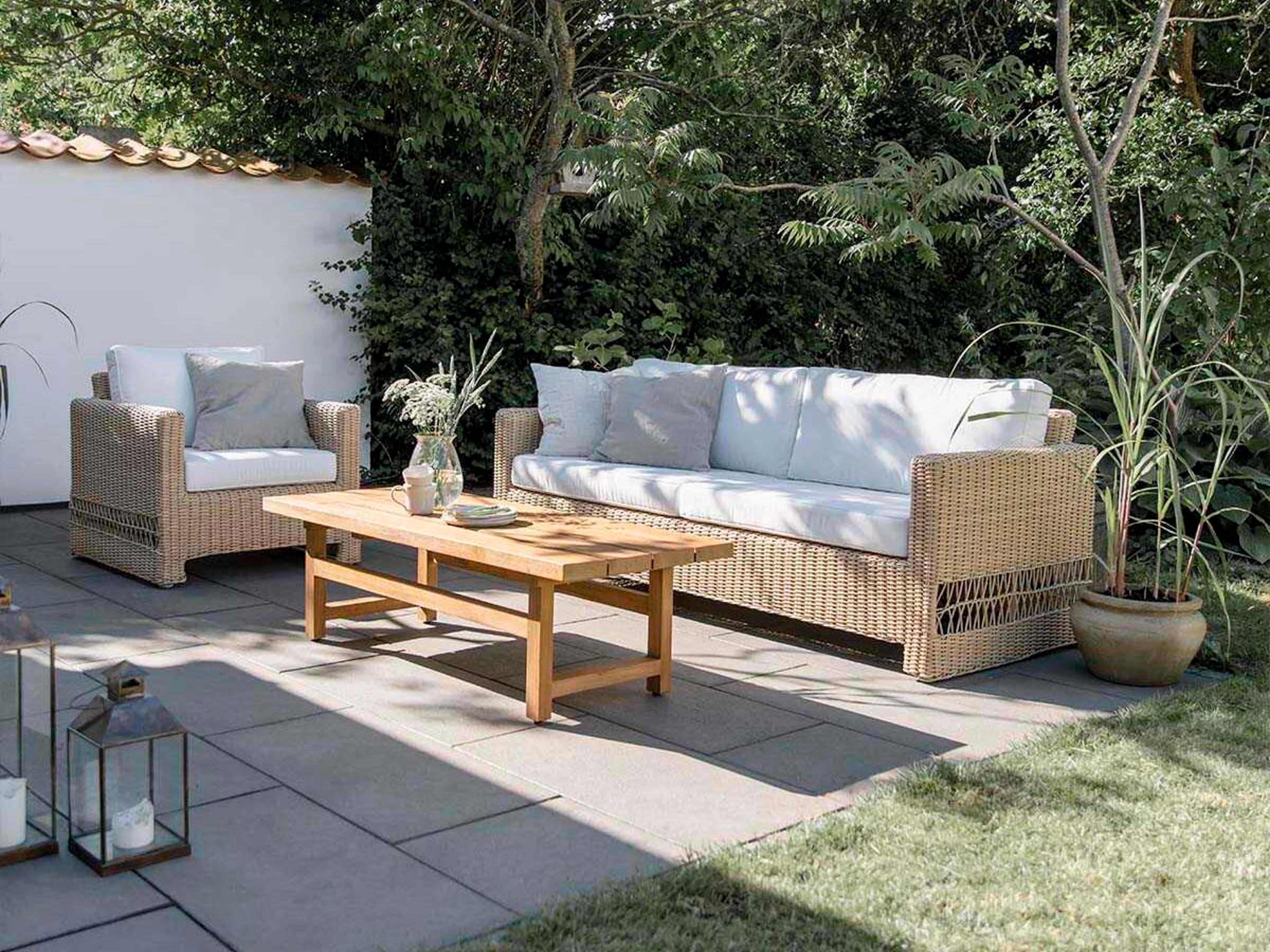 Sika Design Georgia Garden Aluminum Rattan Natural Carrie Patio Lounge Chair