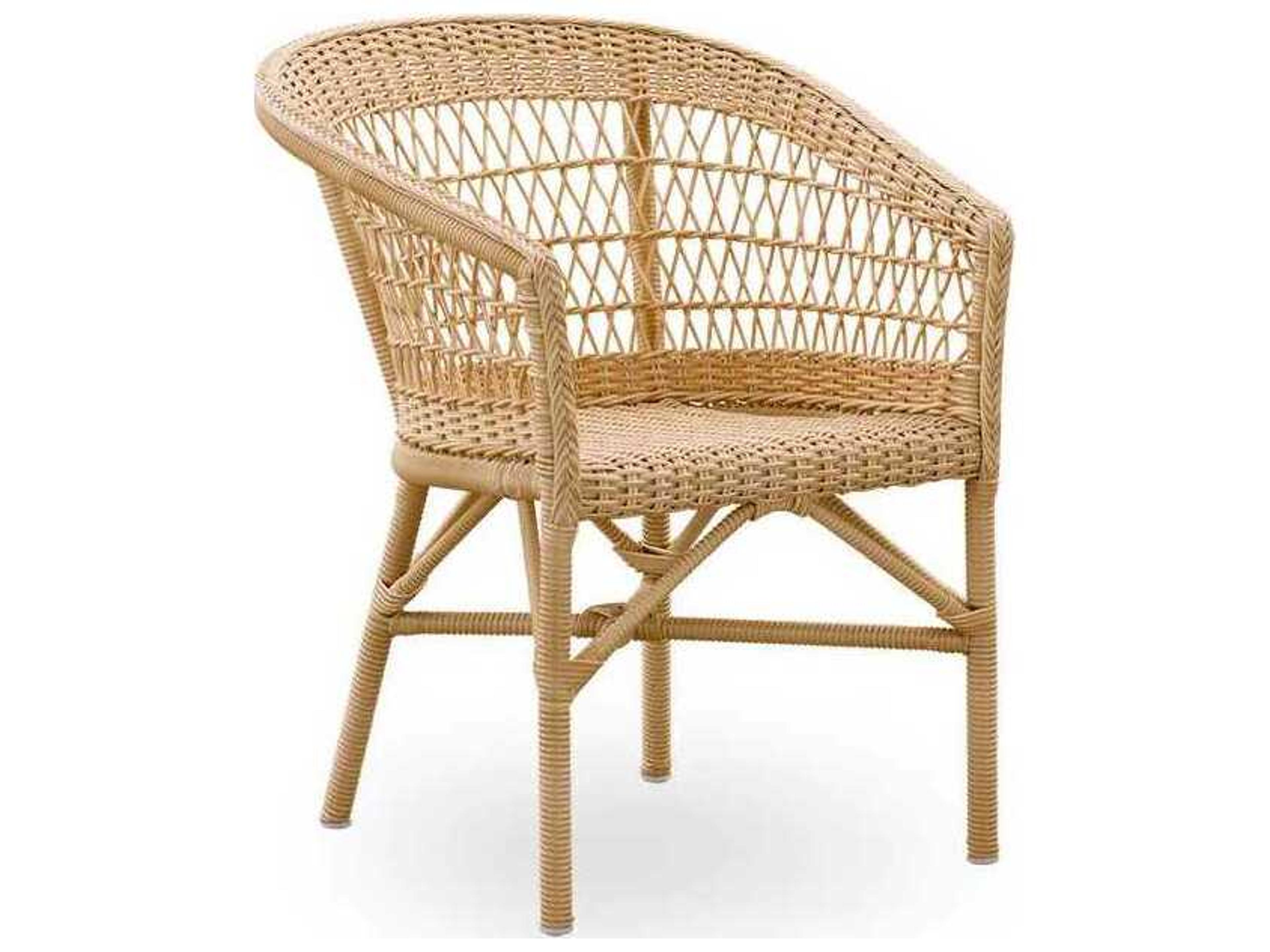 Sika Design Georgia Garden Aluminum Rattan Natural Emma Stackable Patio Dining Arm Chair