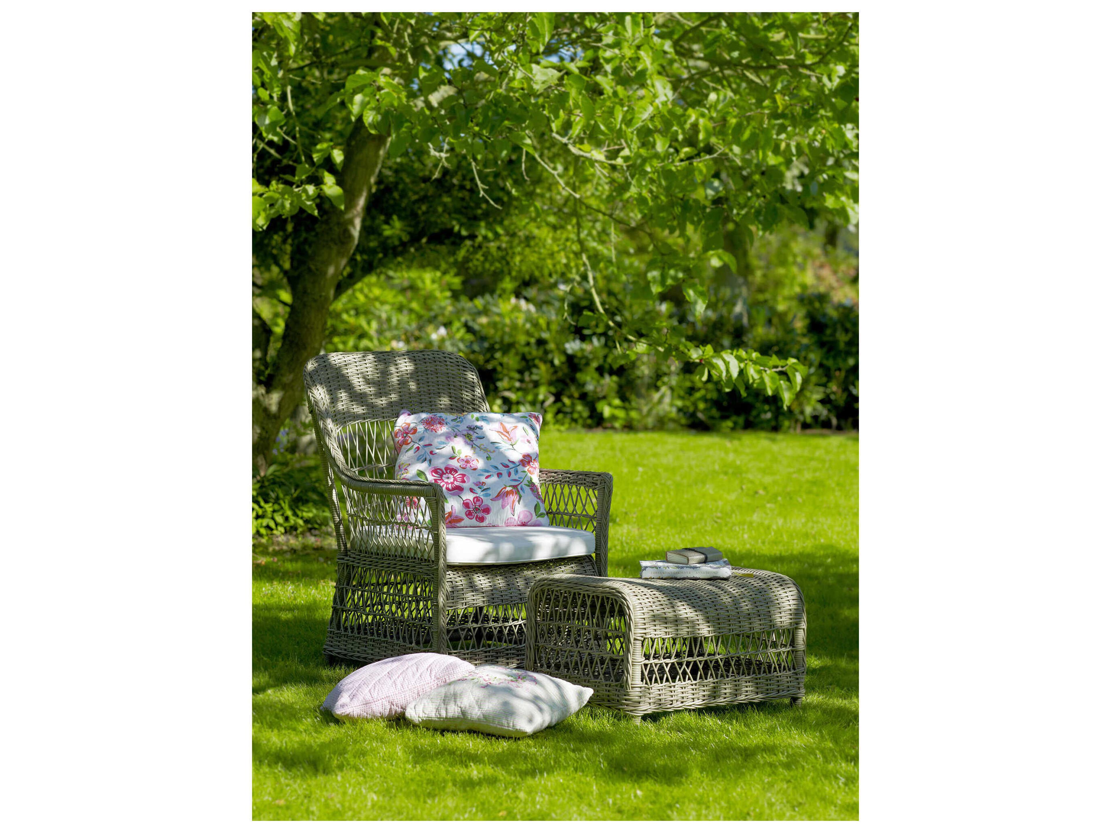 Sika Design Georgia Garden Wicker Antique Dawn Footstool