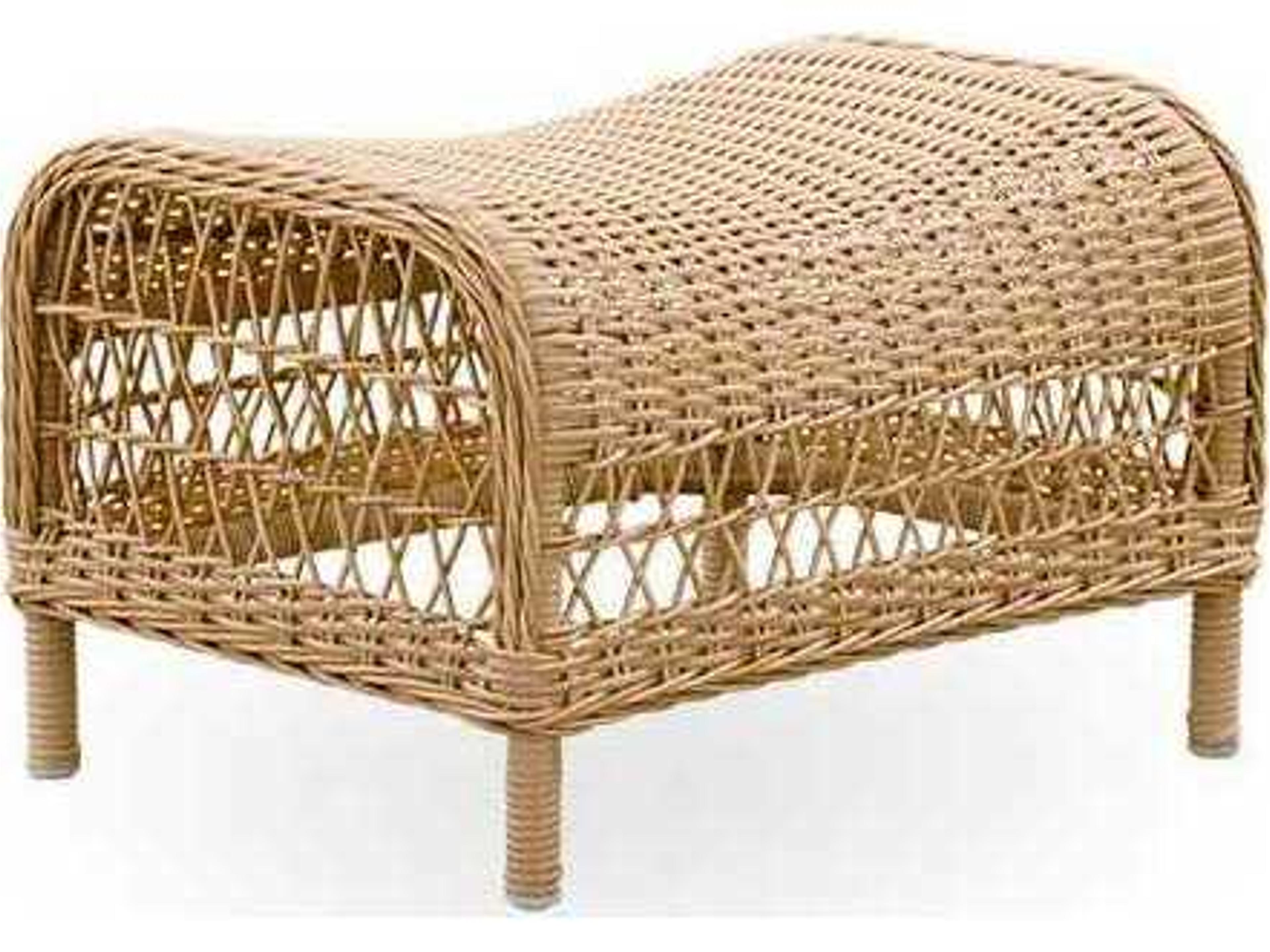 Exterior Aluminum/Wicker Natural Dawn Foot Stool