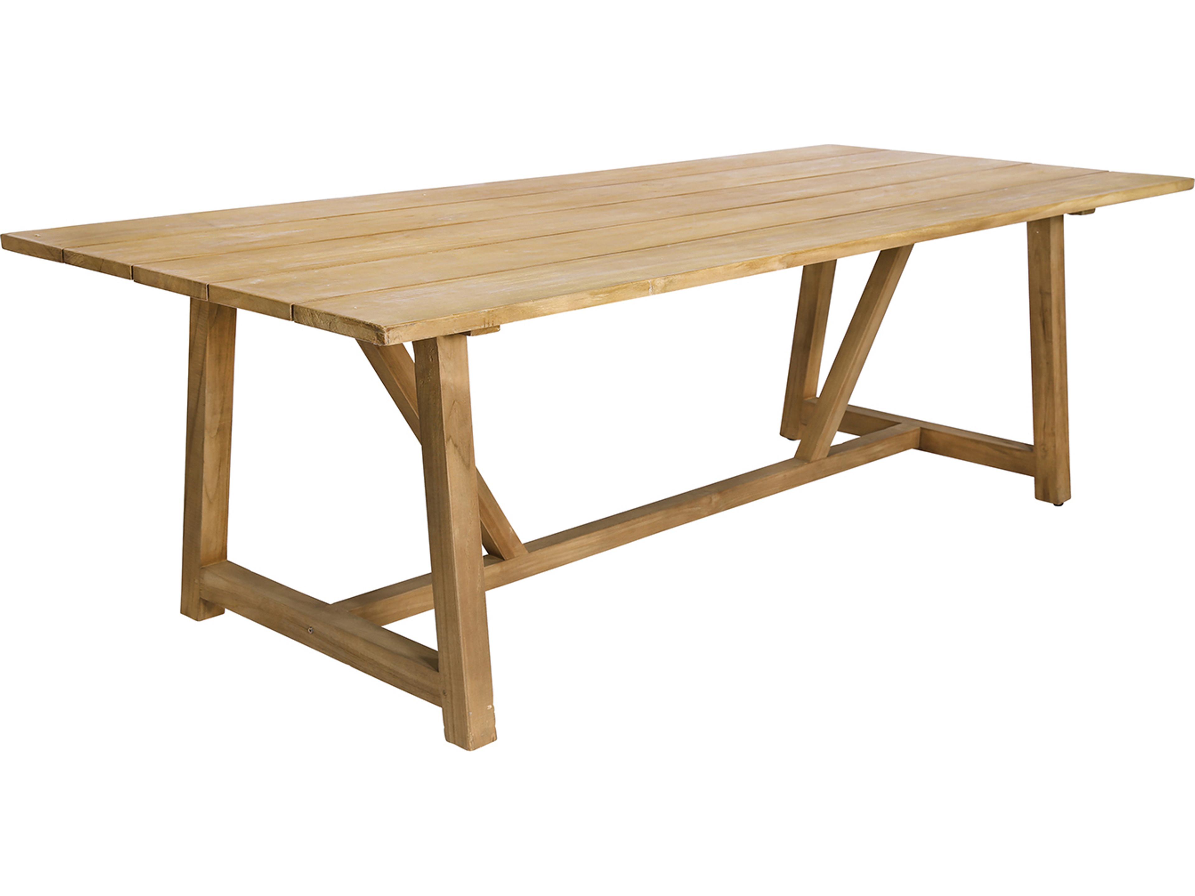 Teak Natural Brown George Rectangular Outdoor Patio Dining Table