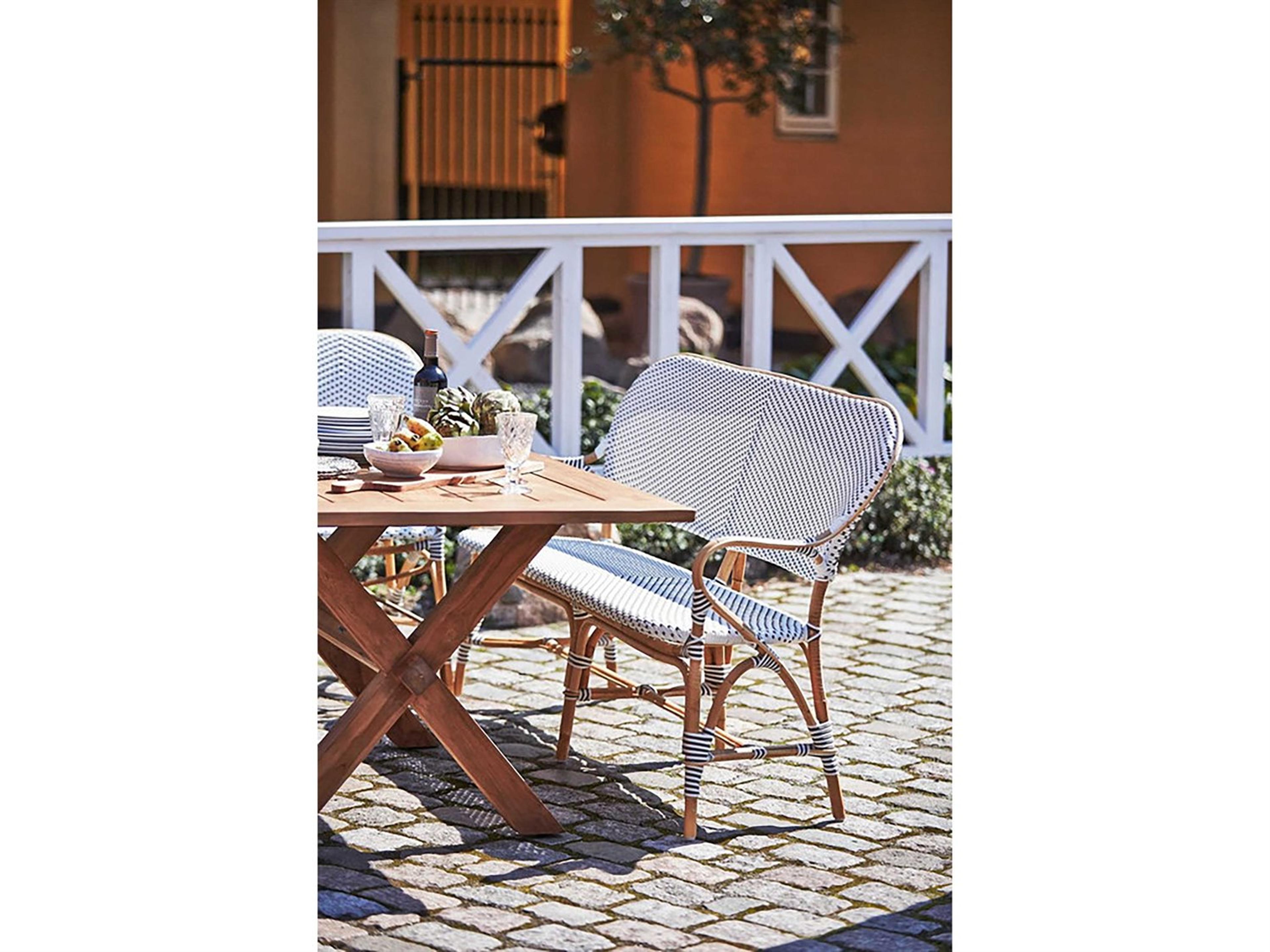 Sika Design Teak Natural Brown Colonial Rectangular Outdoor Patio Dining Table