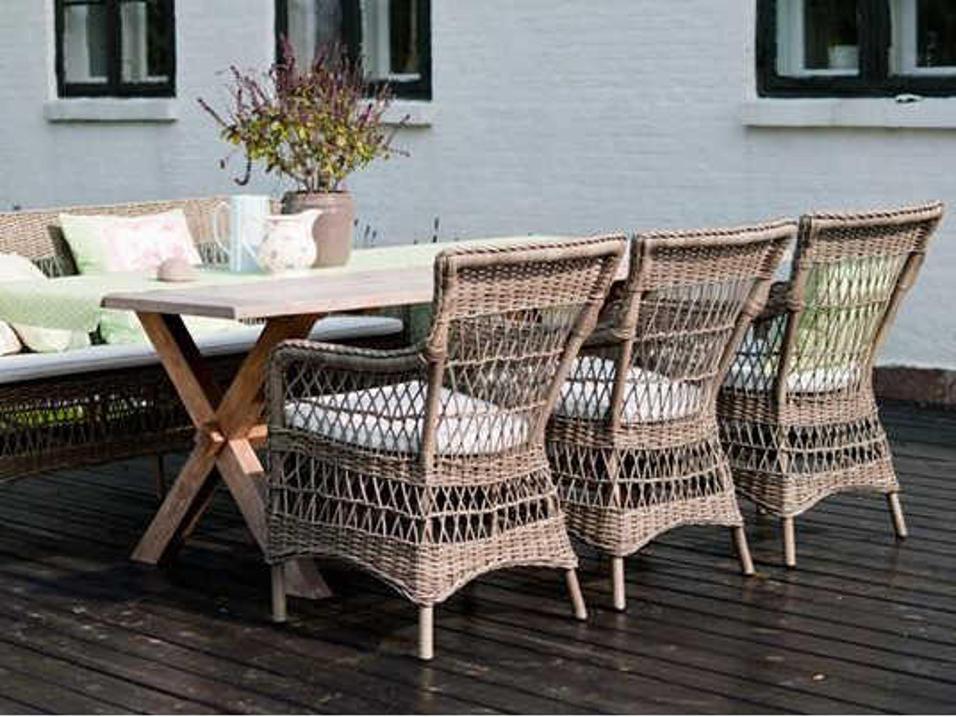 Sika Design Teak Natural Brown Colonial Long Rectangular Patio Dining Table