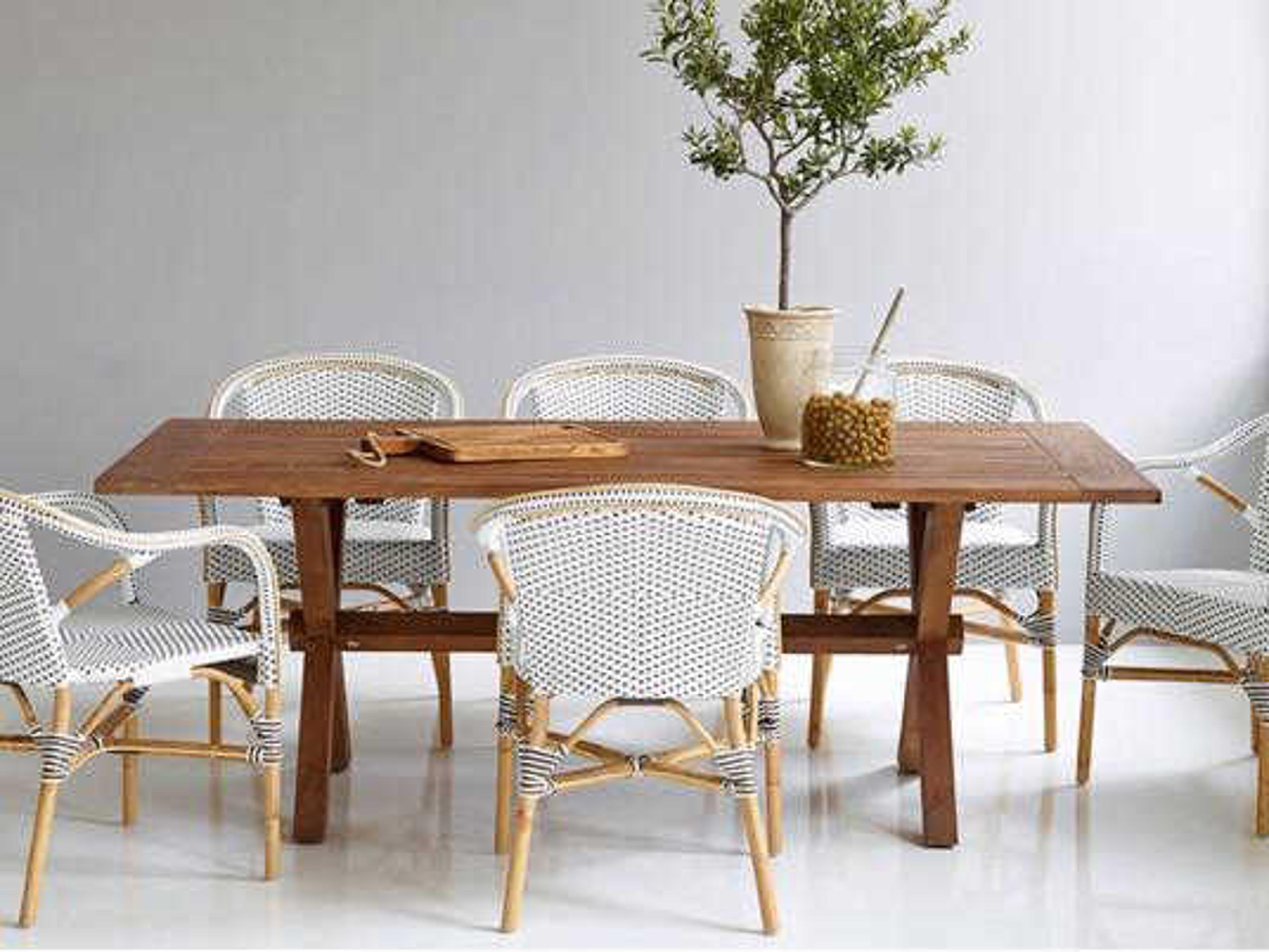 Sika Design Teak Natural Brown Colonial Long Rectangular Patio Dining Table