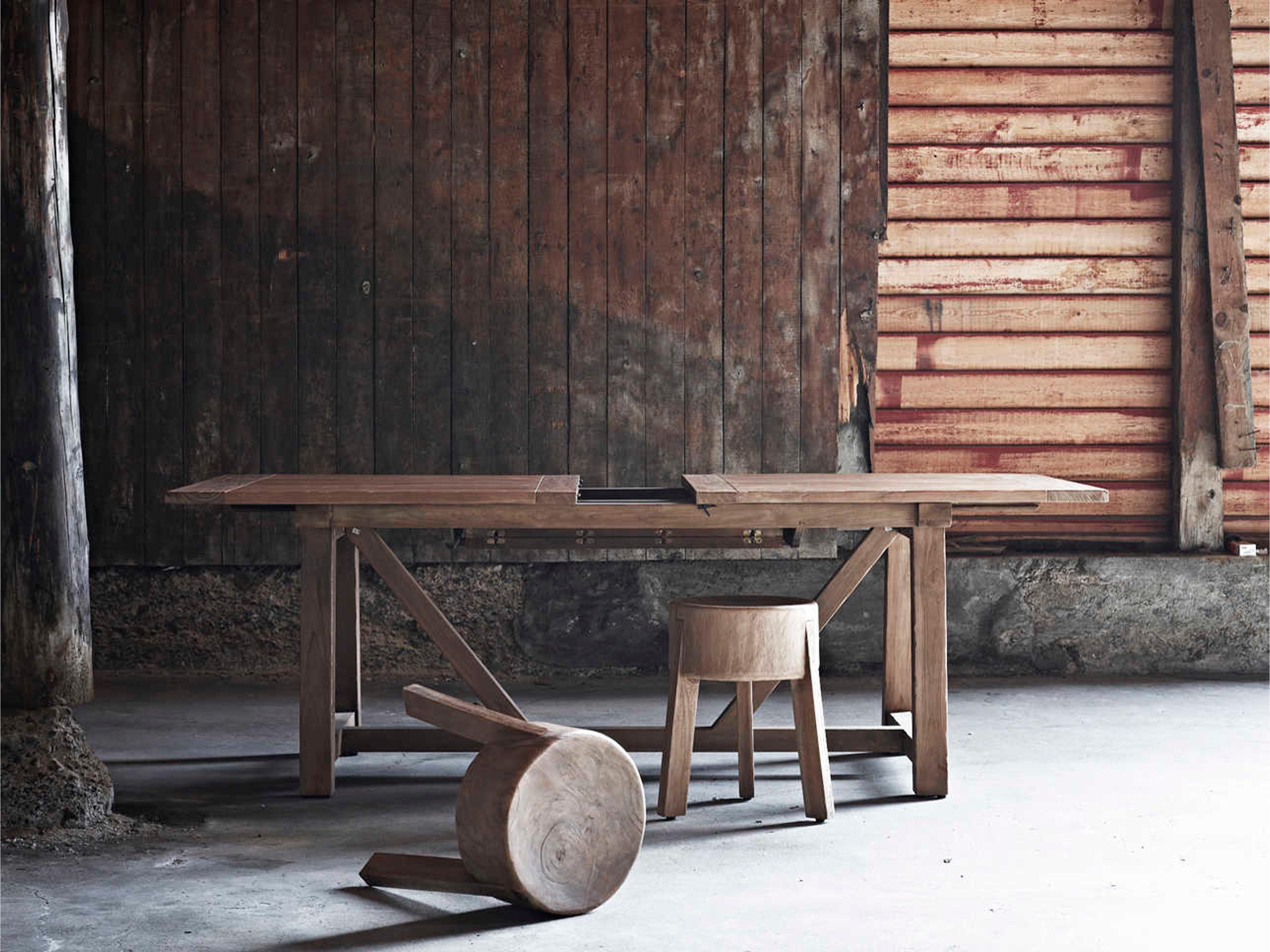 Sika Design Teak Natural Brown George Extendable Rectangular Outdoor Dining Table