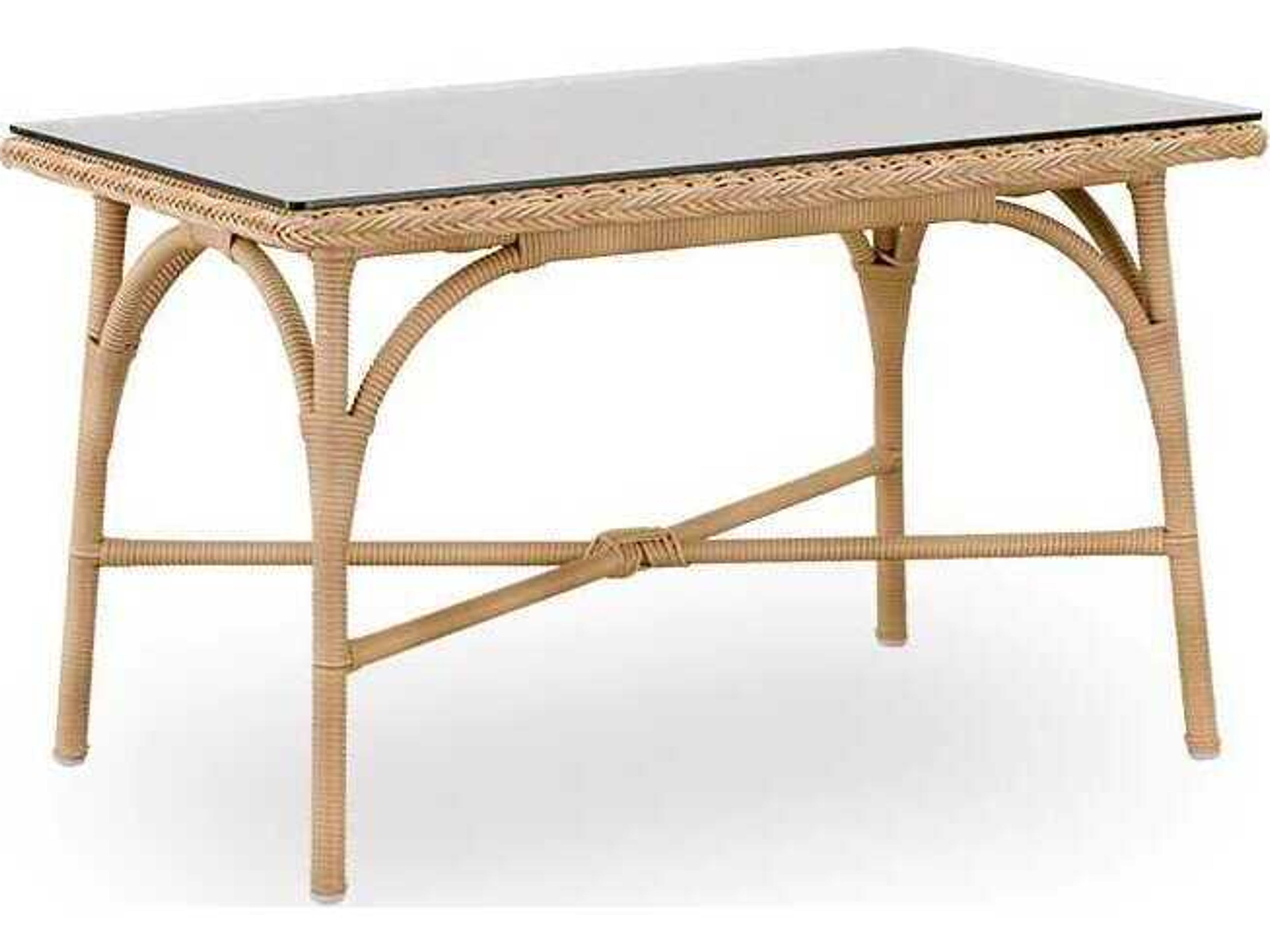 Sika Design Georgia Garden Aluminum Rattan Natural Victoria Rectangular Patio Coffee Table