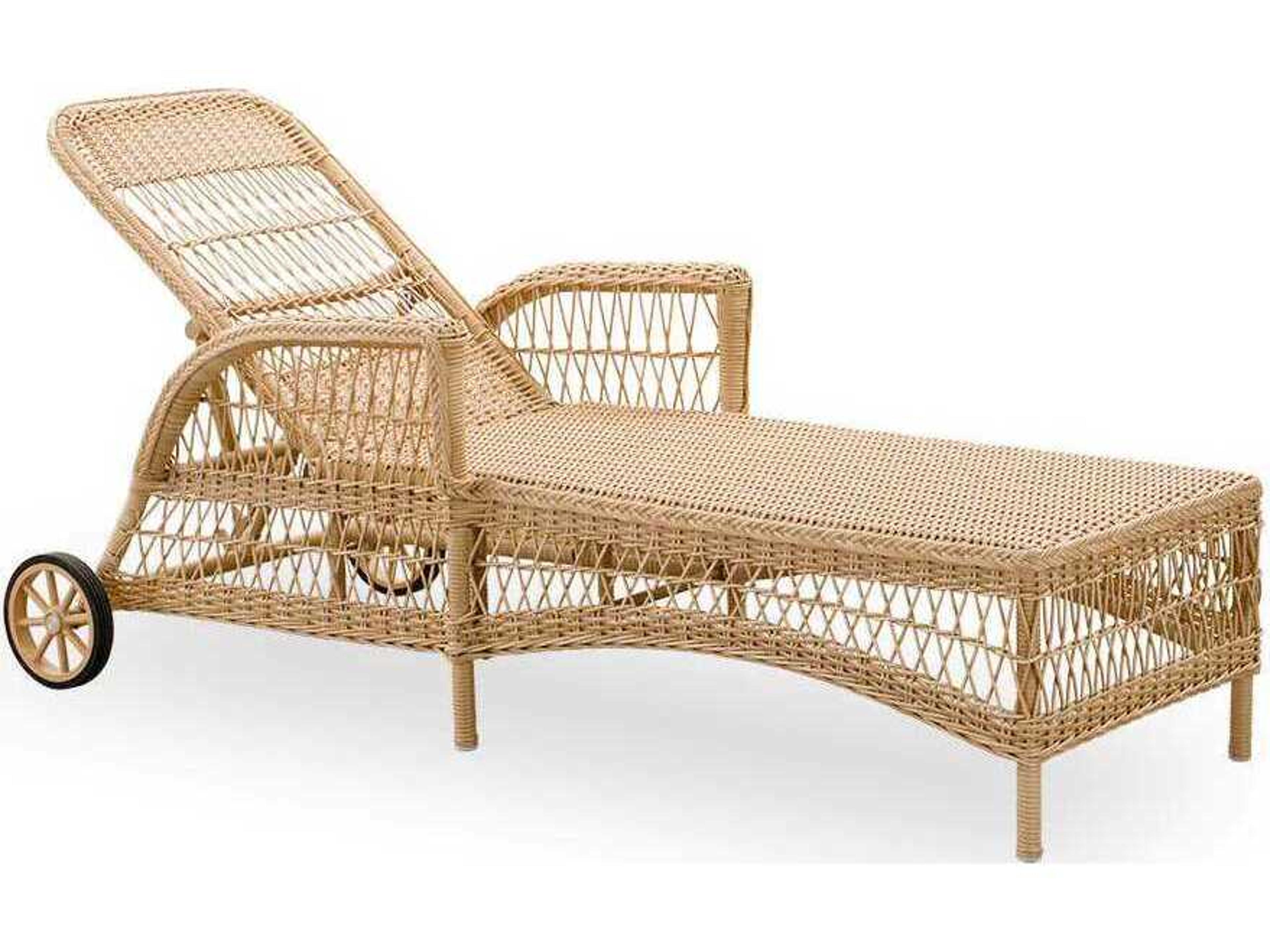 Sika Design Georgia Garden Aluminum Rattan Natural Daisy Patio Chaise Lounge