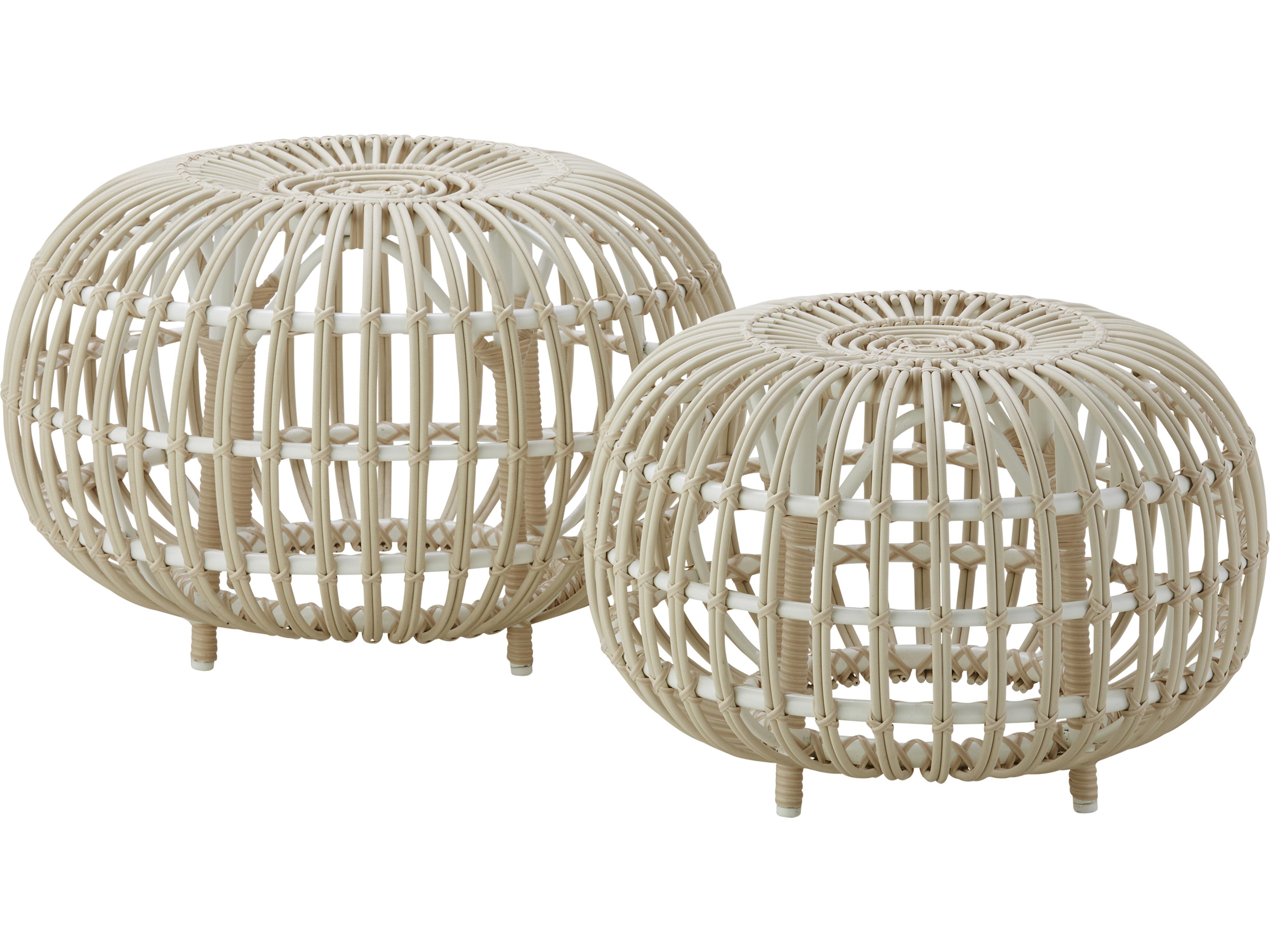 Sika Design Exterior Aluminum Dove White Franco Albini 21.7'' Small Patio Ottoman